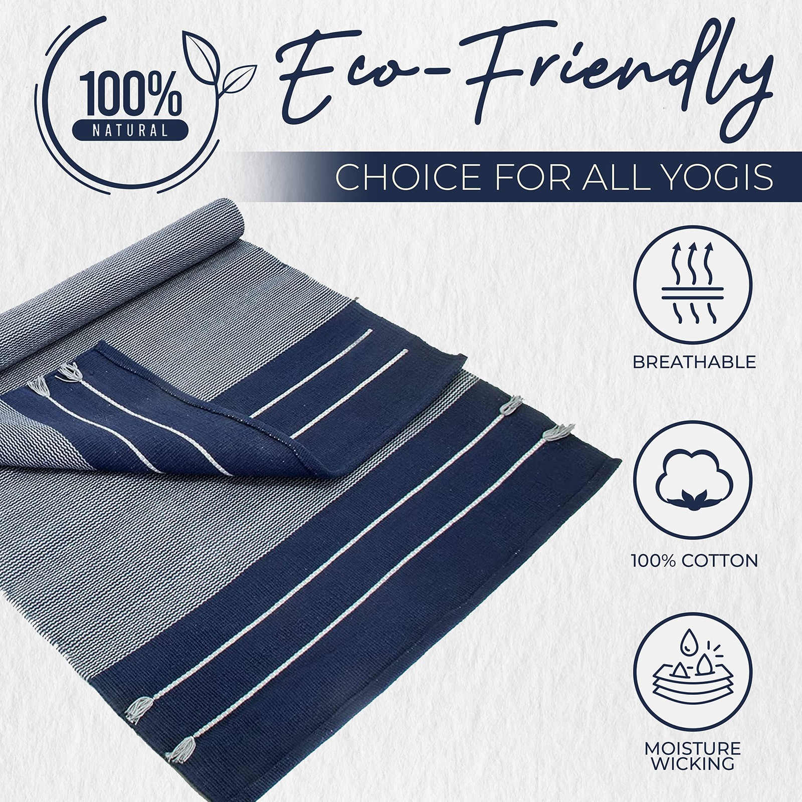 Handmade Organic Yoga Mat made with 100% Organic Cotton Yoga Mat – Natural Yo…
