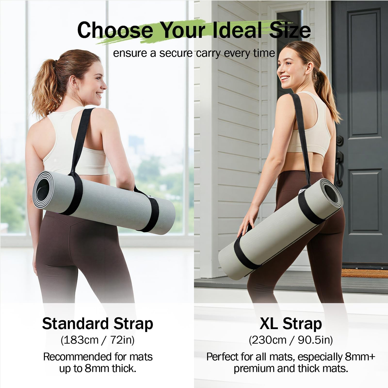 Yoga Mat Straps for Carrying, Adjustable Yoga Mat Carrier Sling Fits All Mats…