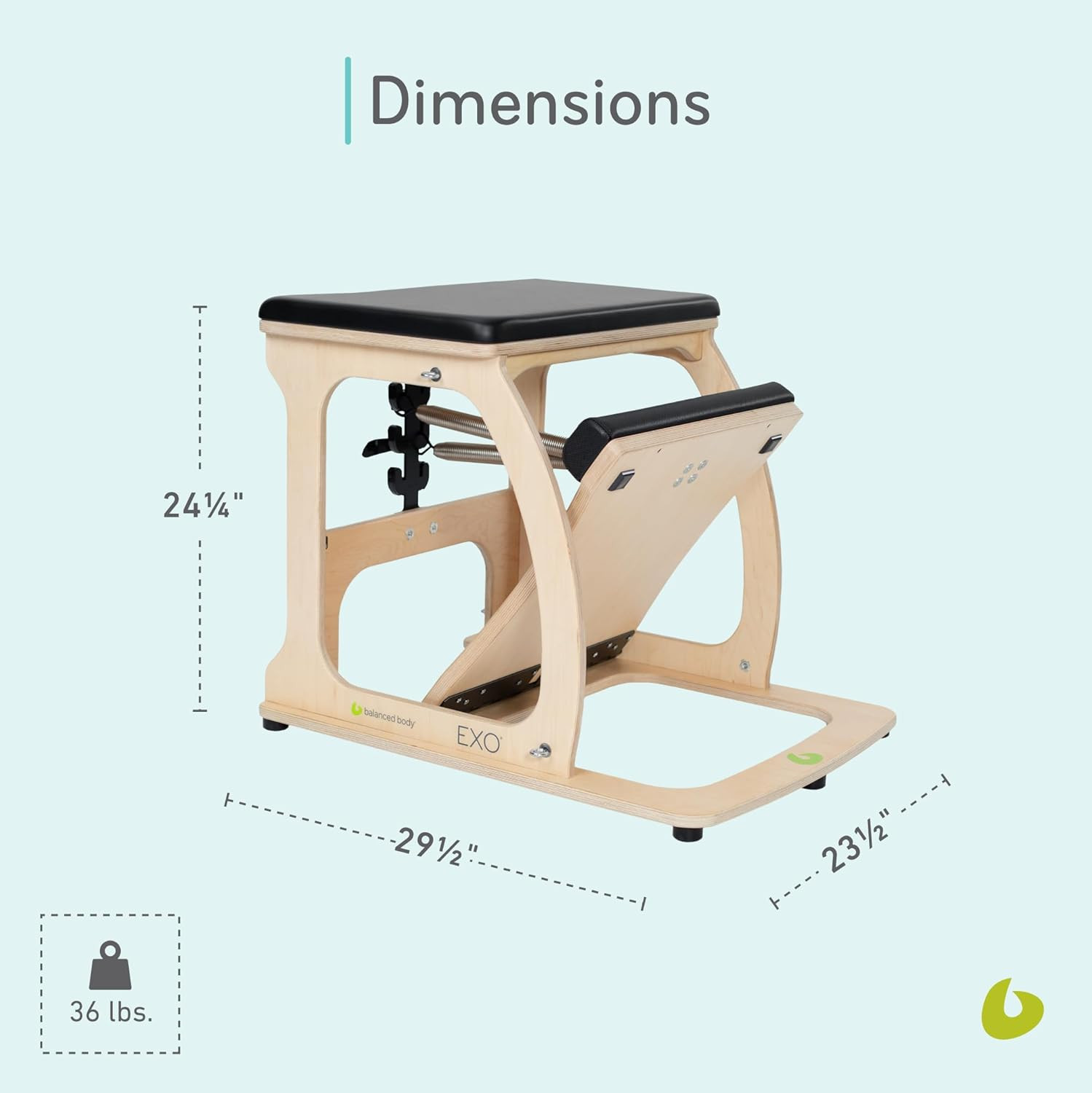 Balanced Body EXO Chair, Pilates Chair Exercise Equipment for Full-Body Workout,