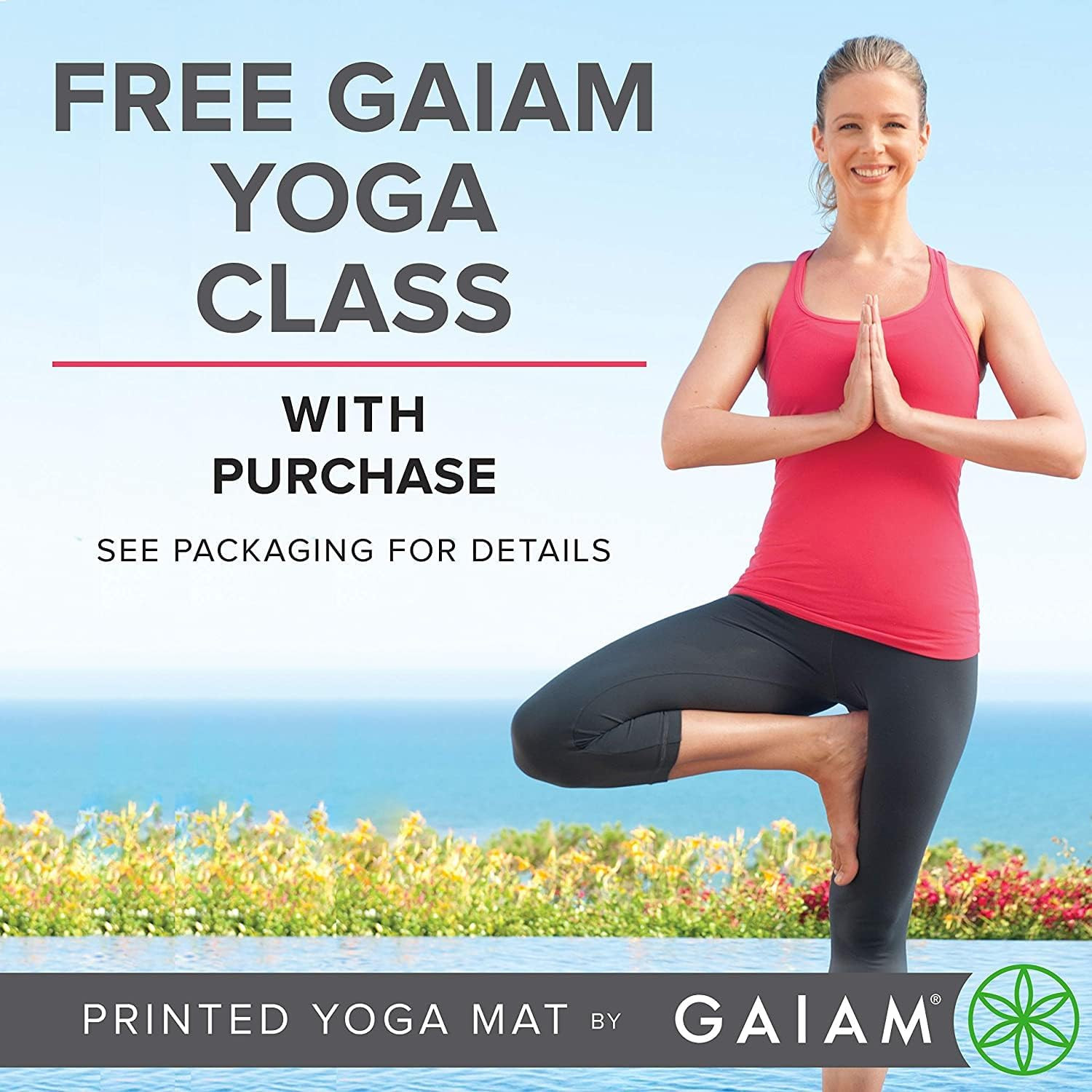 Gaiam Yoga Mat – Premium Solid Thick Non Slip Exercise & Fitness Mat for All Typ