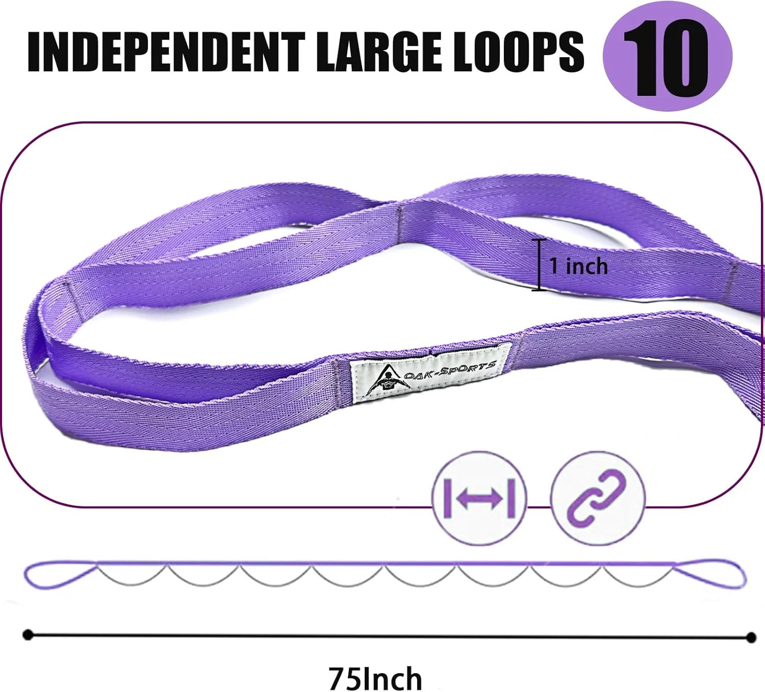 Stretching Strap Yoga Strap with Loops, Stretch Straps for Physical Therapy, Non