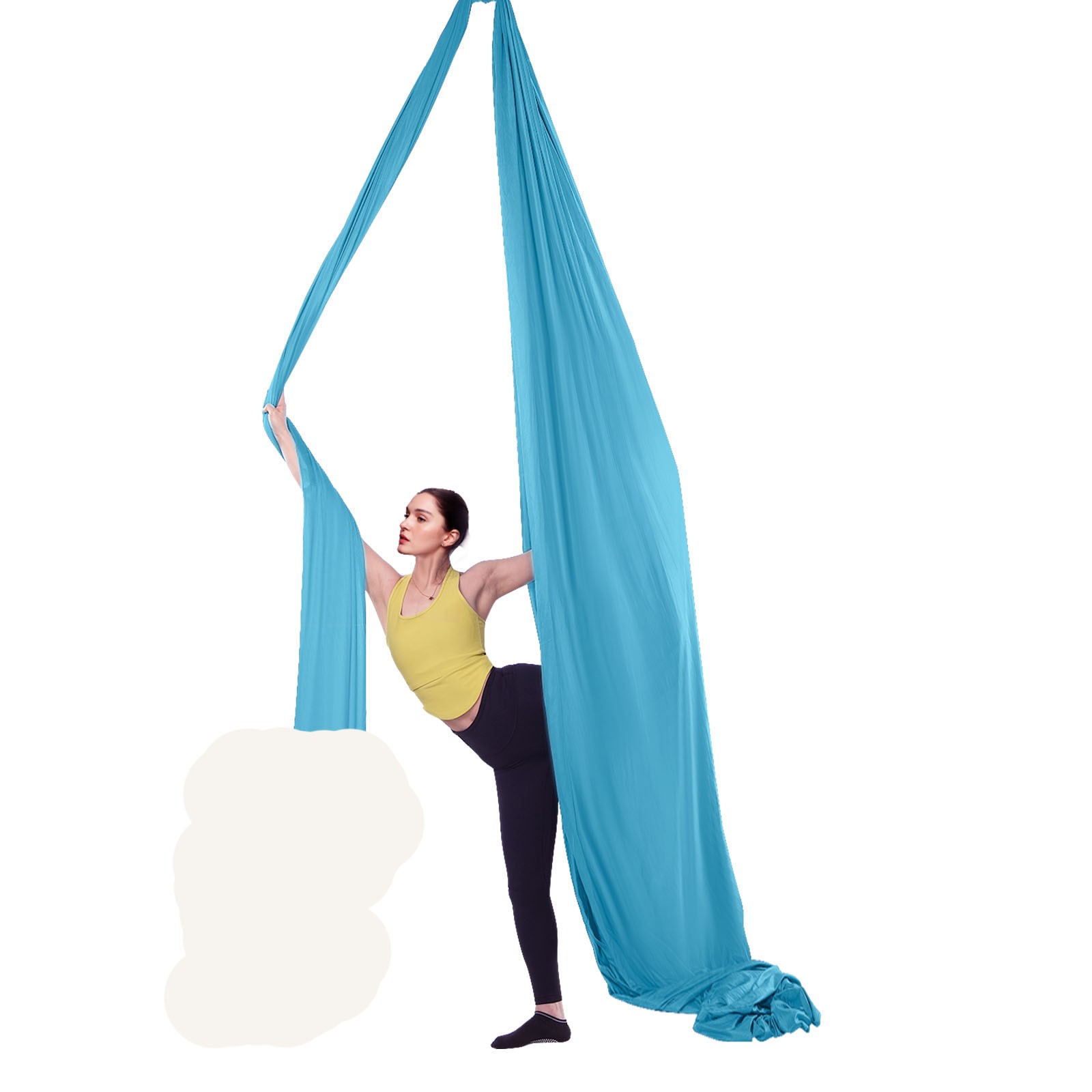 Yoga Swing Aerial Hammock 5.5 Yards Nylon Hanging Sling Inversion Blue
