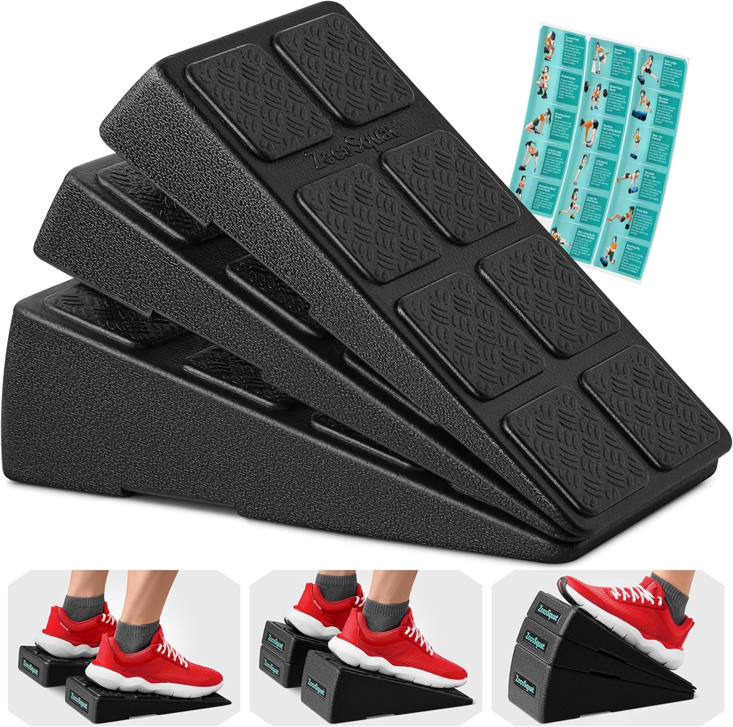 Squat Wedge – Squat Wedge Block 960 LBS Capacity – Slant Board for Calf Stret…