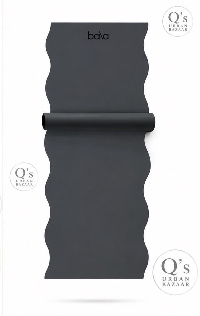 🆕 BALA WAVY YOGA MAT BALA GO WITH THE FLOW CHARCOAL HOME GYM EXERCISE