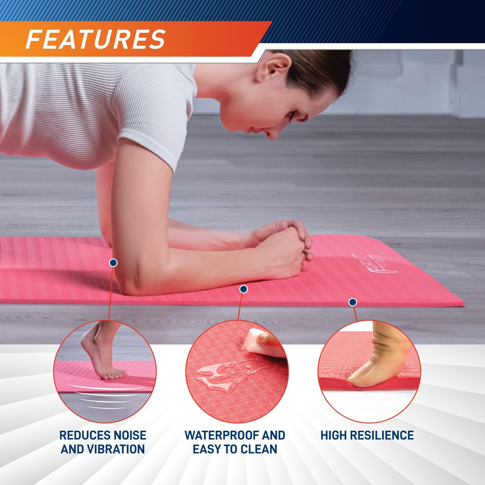 Yoga Mat with Carrying Strap for Men Women Exercise Mat for Yoga Pilates Fitness