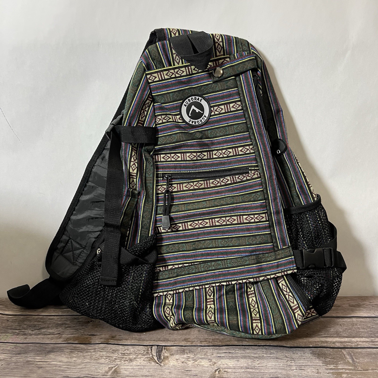 AURORAE Cross Body Sling Backpack Multicolored Geometric Yoga Gym Bag No Mat