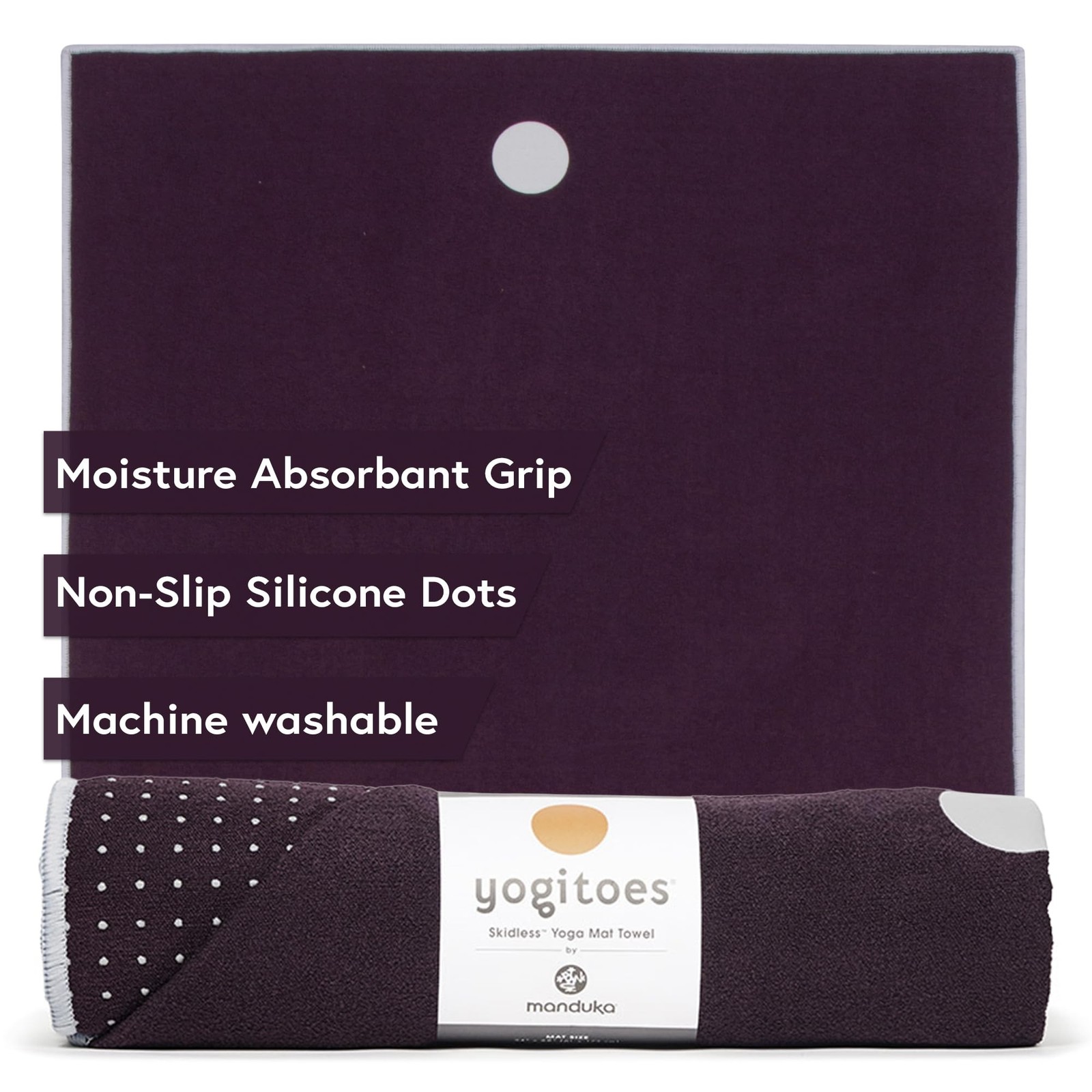 Manduka Yogitoes Hot Yoga Mat Towel – 71&Prime; | Moisture Activated Grip | Patente…