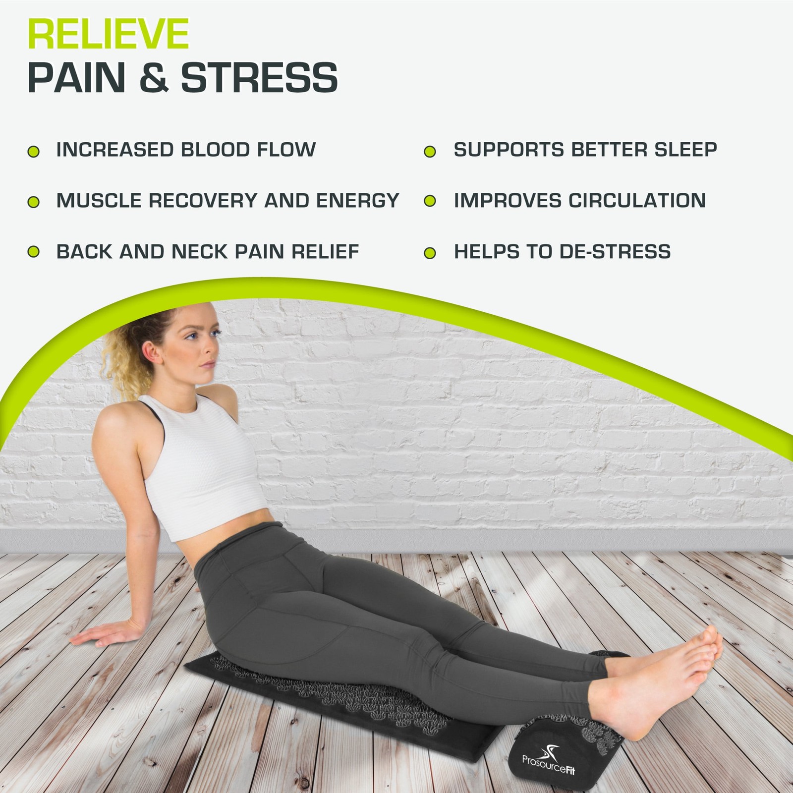 ProsourceFit Acupressure Mat and Pillow Set for Muscle Relief and Relaxation