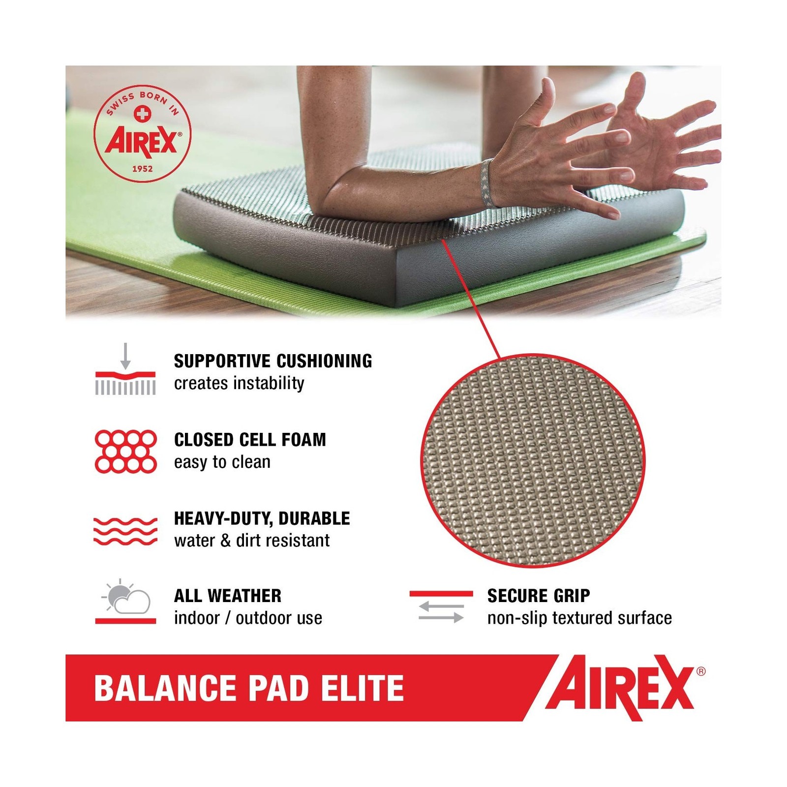 AIREX Balance Pad – Stability Trainer for Balance, Stretching, Physical Th