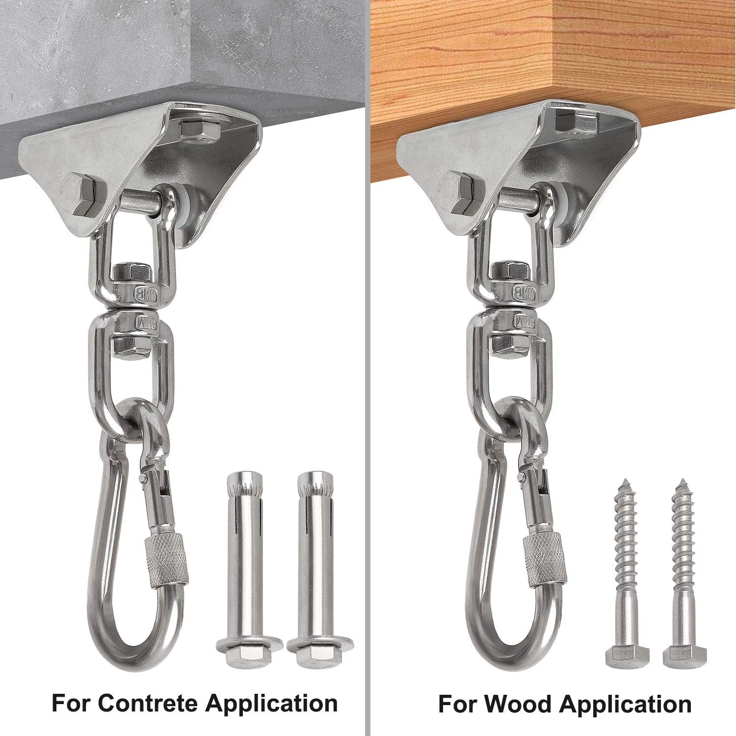 Hammock Hanging Chair Hardware kit, 1000LB Capacity Heavy Duty 360°Rotate S