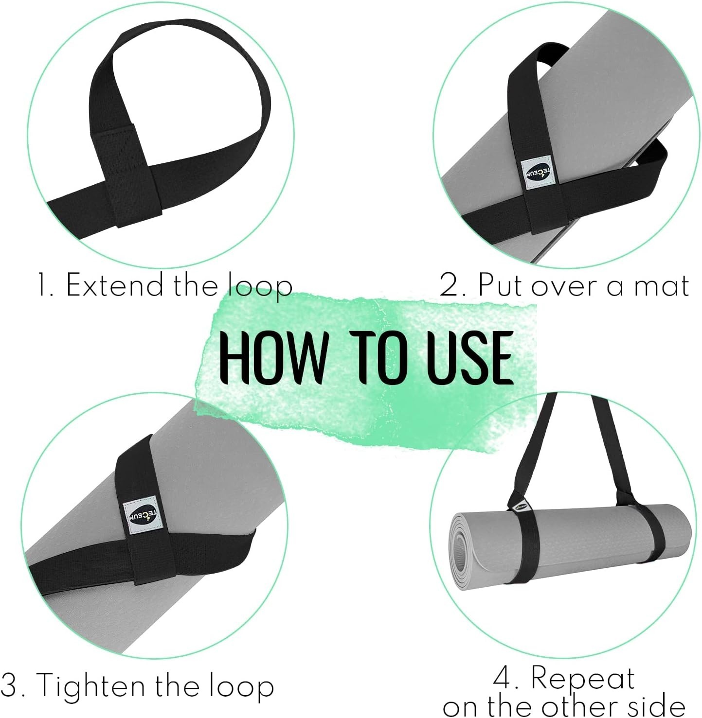 Versatile 2-in-1 Yoga Mat Strap – 64 In, 30+ Colors, Eco-Friendly Cotton Design