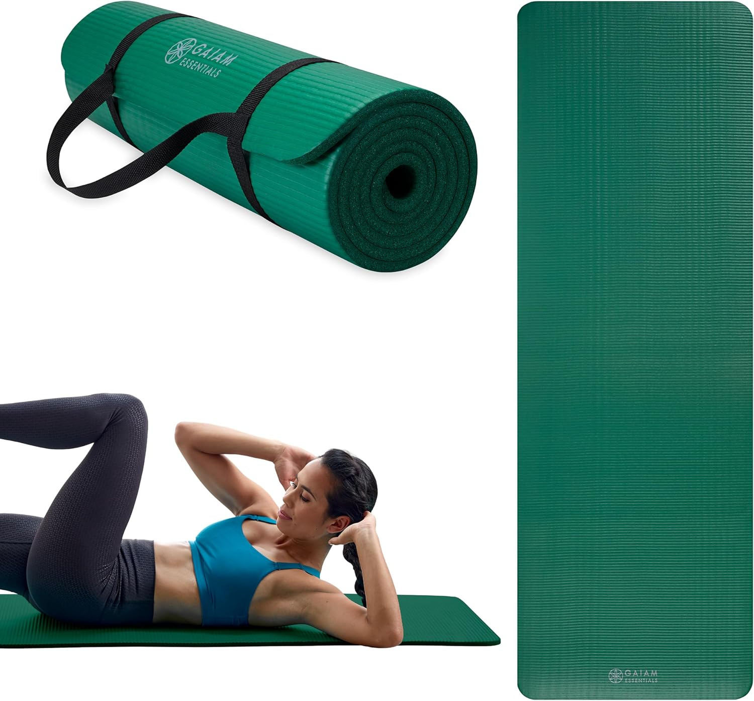 Gaiam Essentials 2/5&Prime; Thick (10Mm) Yoga & Pilates, Fitness & Exercise Mat with E
