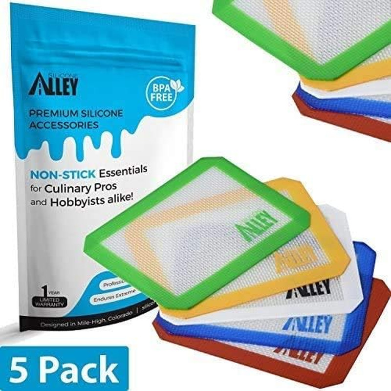 Non-Stick Wax Mat Pad [5-Pack] / Silicone Nonstick Mat Small Rectangle 5&Prime; X 4&Prime; –