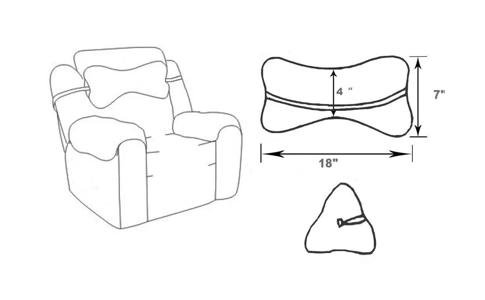 Recliner Headrest Pillow, Head Pillow for Sofa, Recliner Neck P… Fast USA SHIP