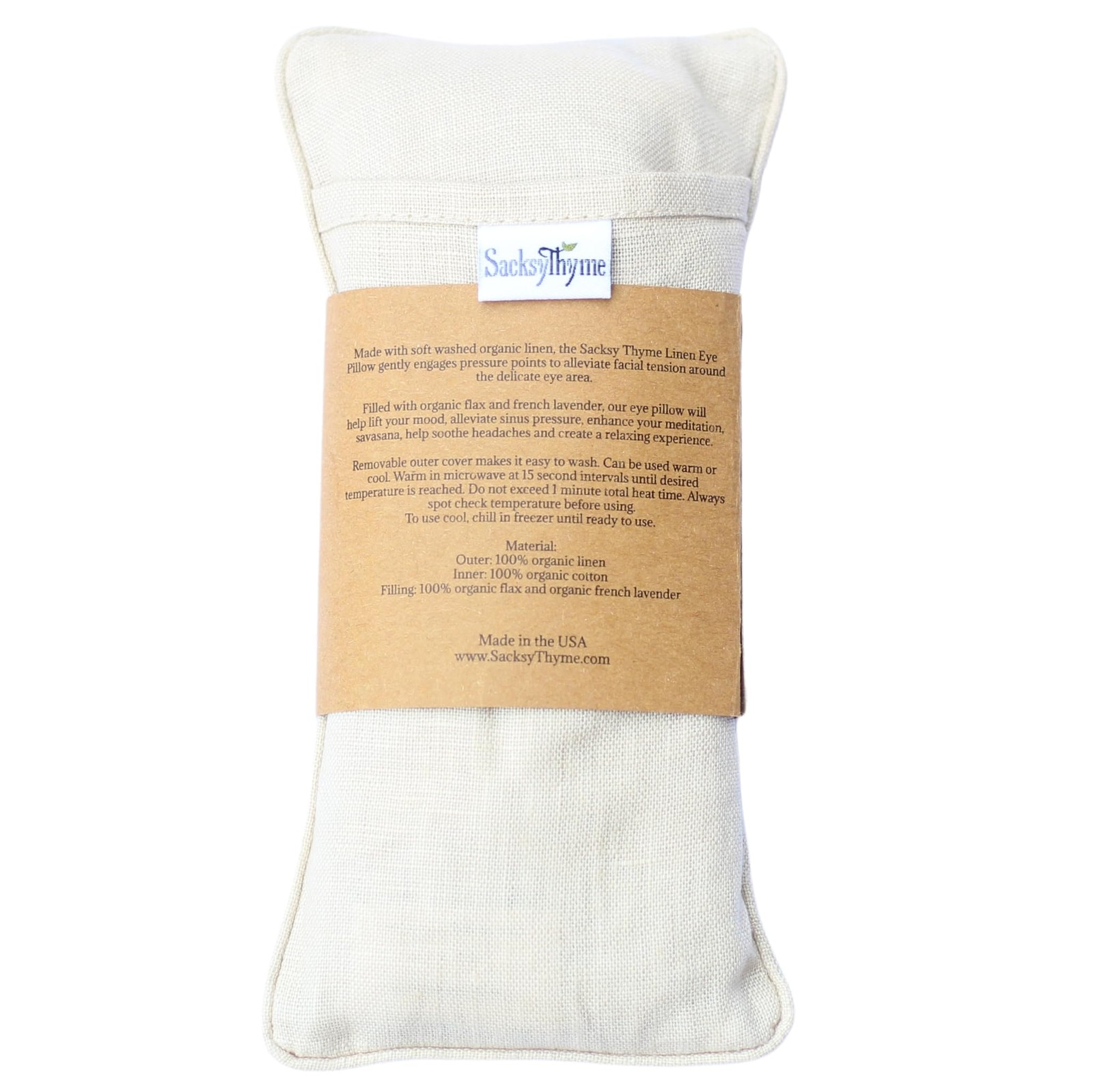 Sacksy Thyme Organic Linen Eye Pillow – Specially Designed for Relaxation, Yo…
