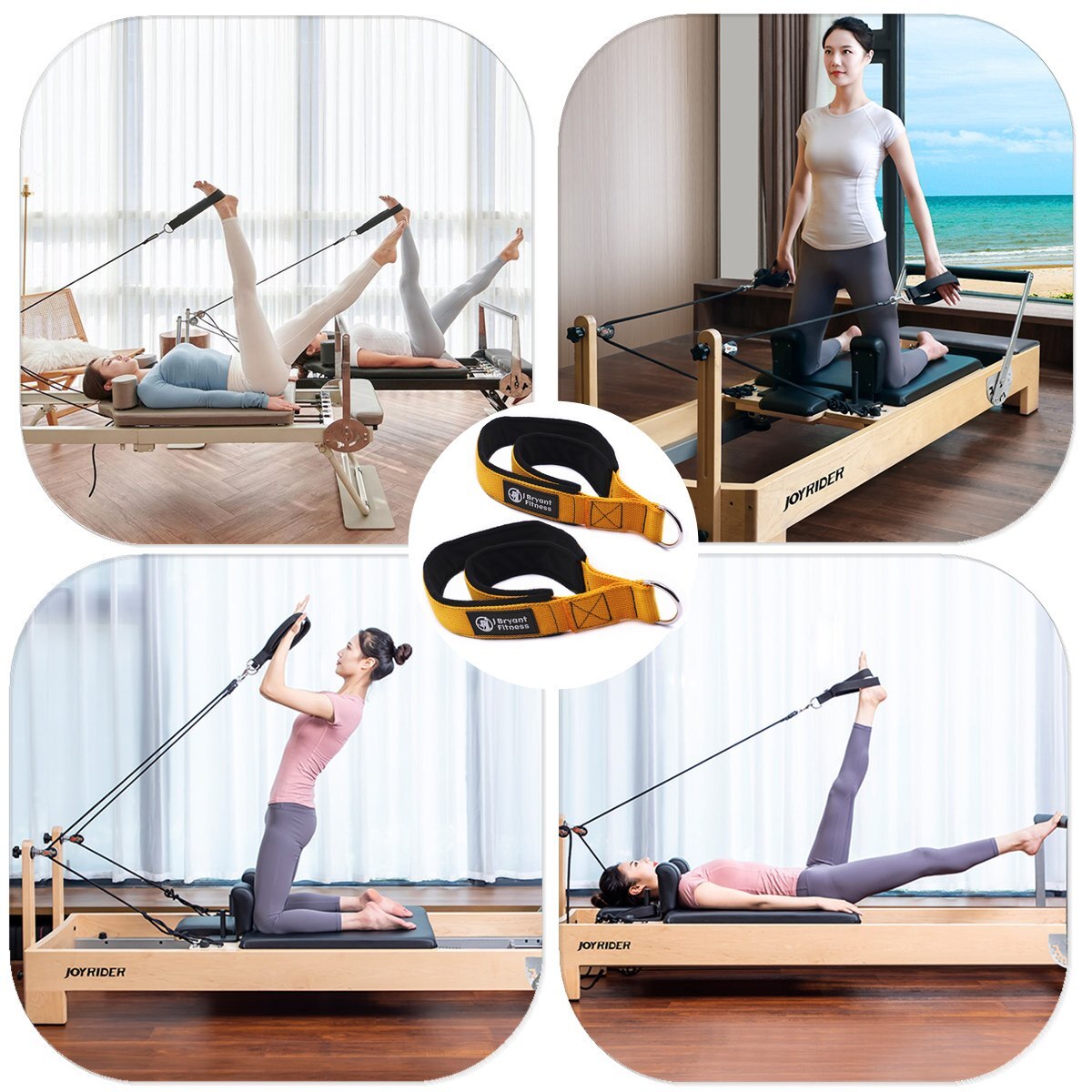 Pilates Reformer Double Loop Straps Handle D-Ring Fitness Yoga Accessories