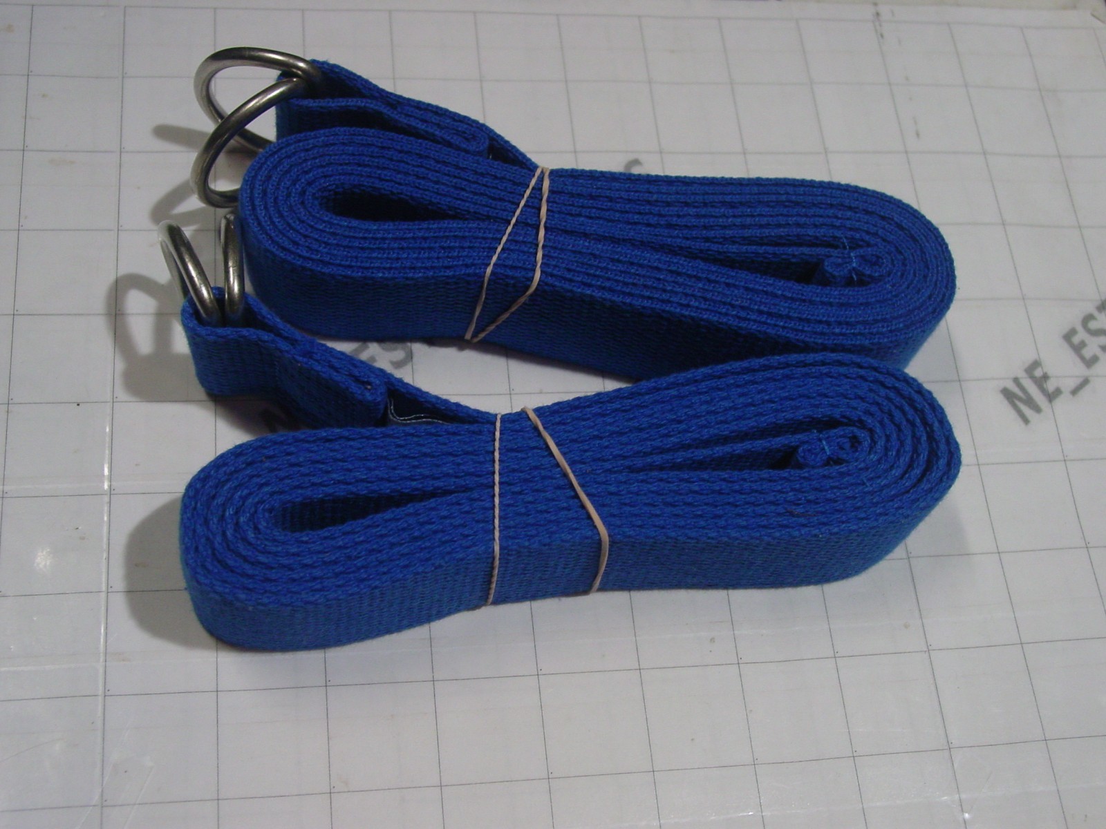 2X lot matched JADE YOGA yoga accessory strap blue ~80&Prime; by 1.5&Prime; mat pad straps