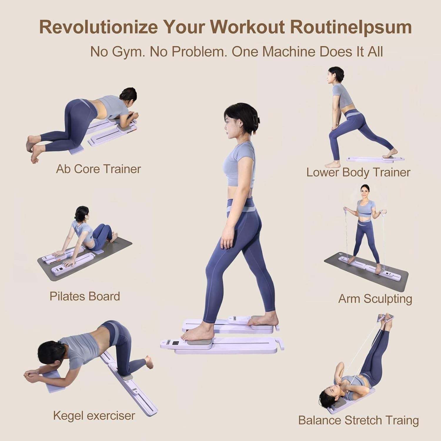 2026 Upgraded Pilates Board – Portable Foldable Pilates Reformer Set A126E