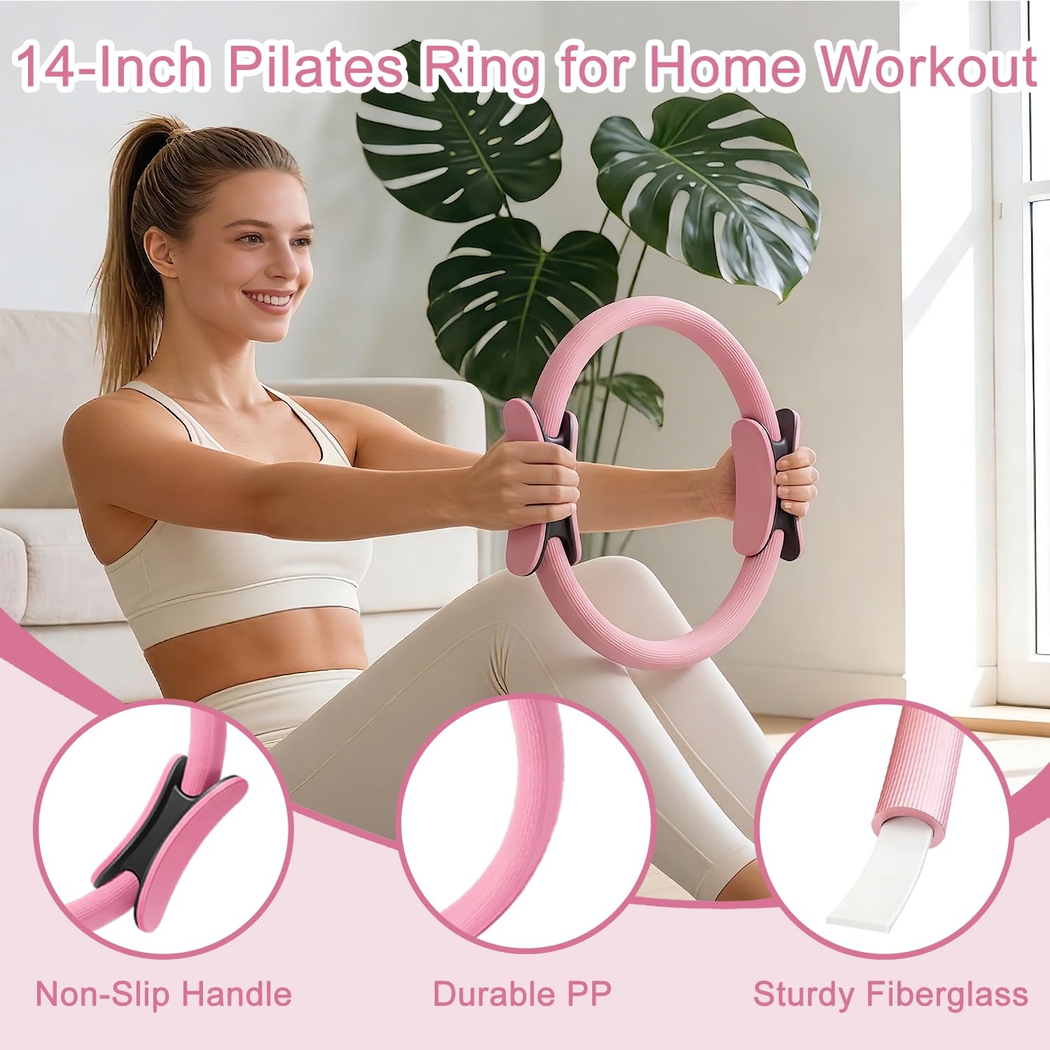 Pilates Kit for Home Workout: Pilates Ring and Ball Set for Women with Resist…