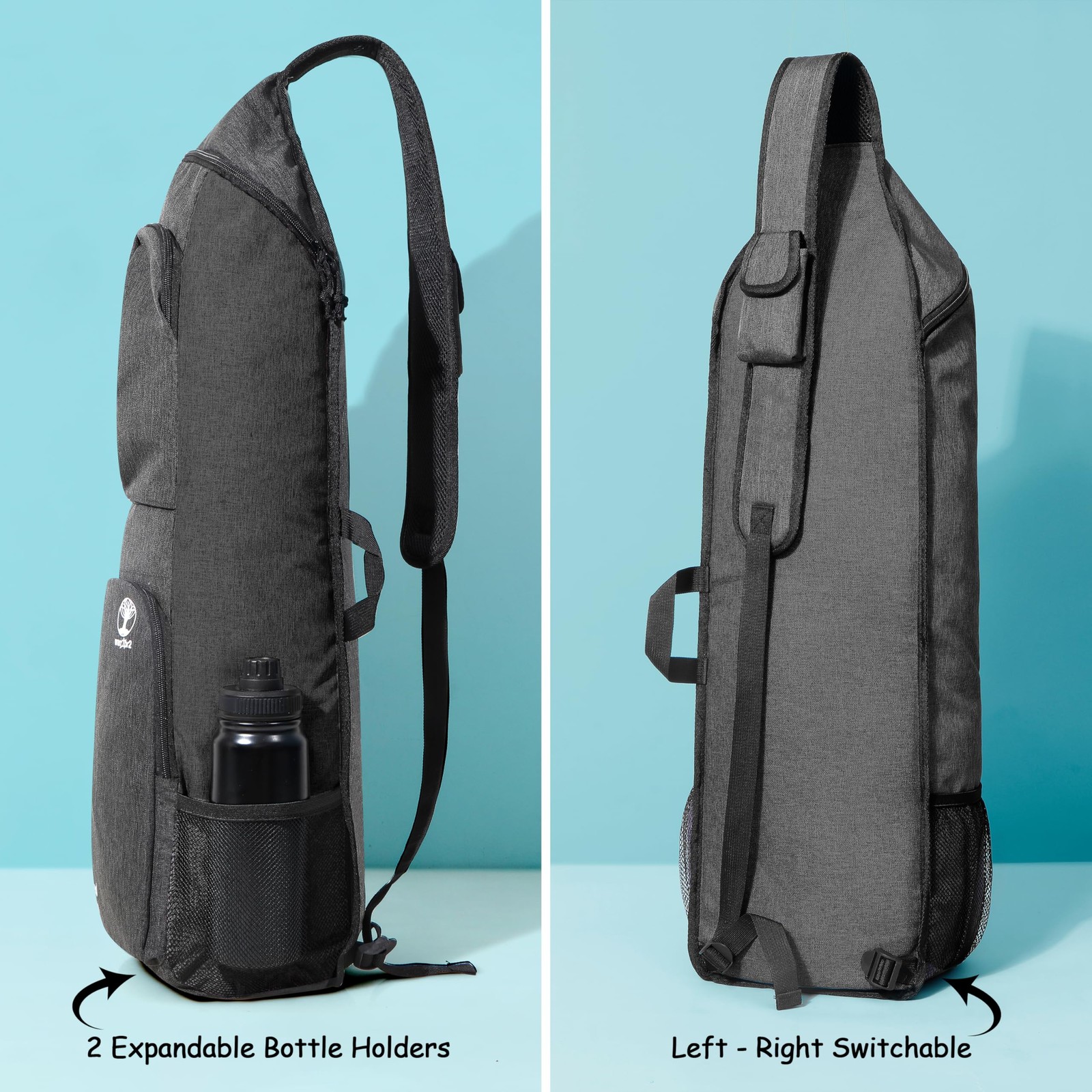 Yoga Mat Bag Carrier – Large Pockets & Water Bottle Holders. Yoga Backpack Fi…
