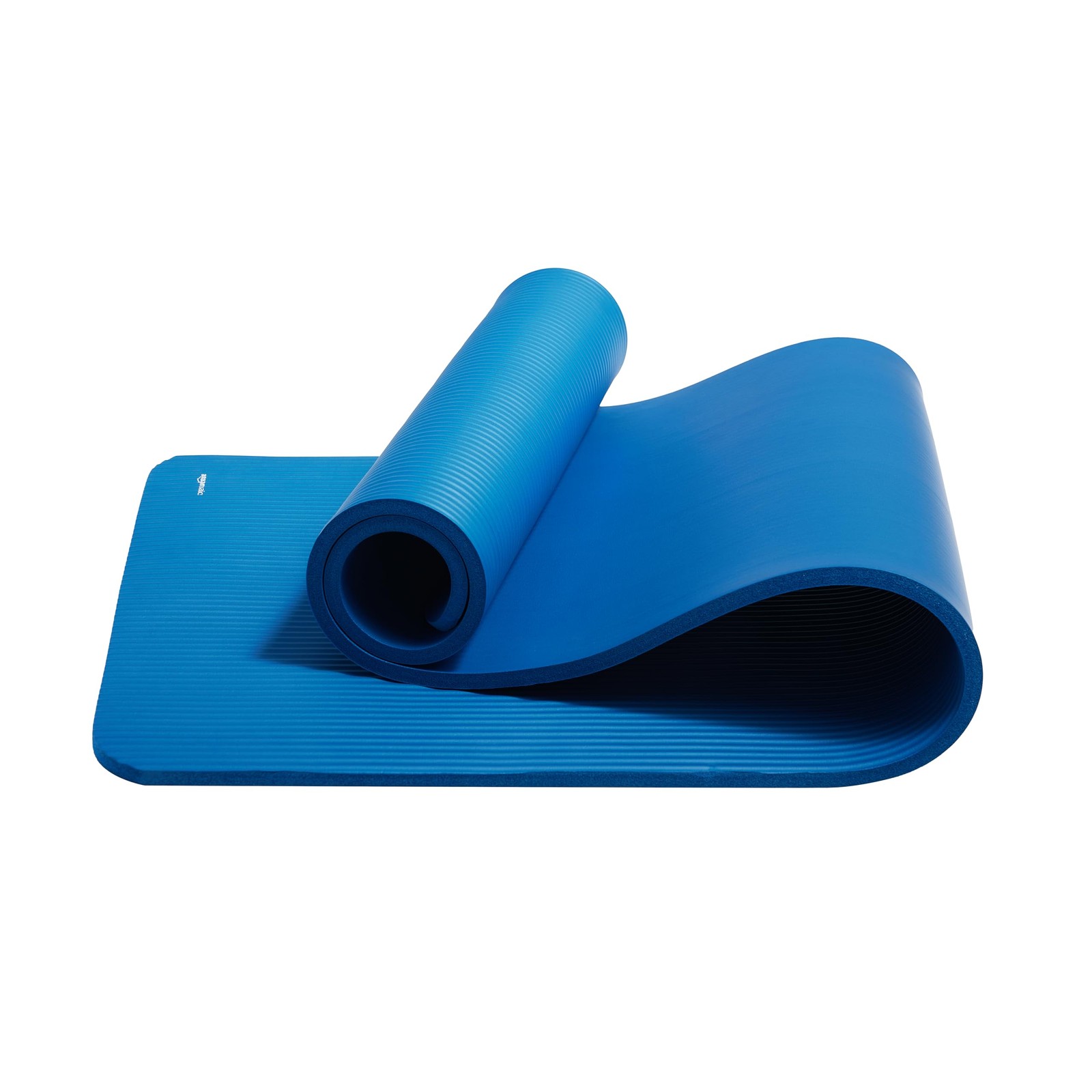 Amazon Basics 1/2 Inch Extra Thick Exercise Yoga Mat with Carrying Strap Blue