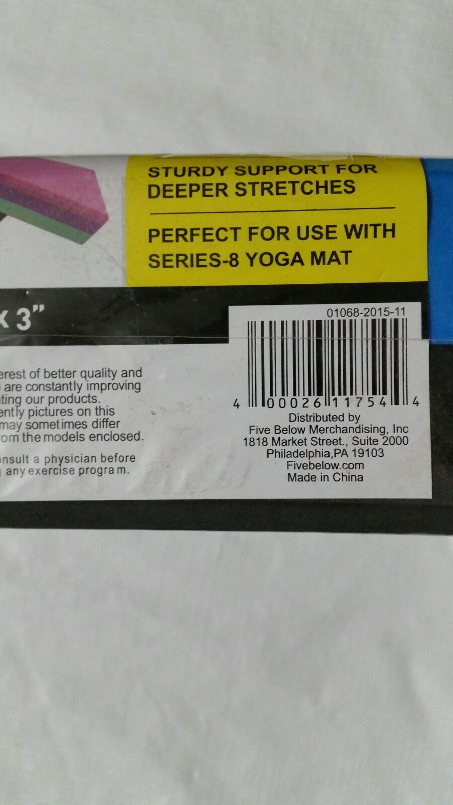Series 8 Fitness Yoga Block Blue & Black New 9x6x3