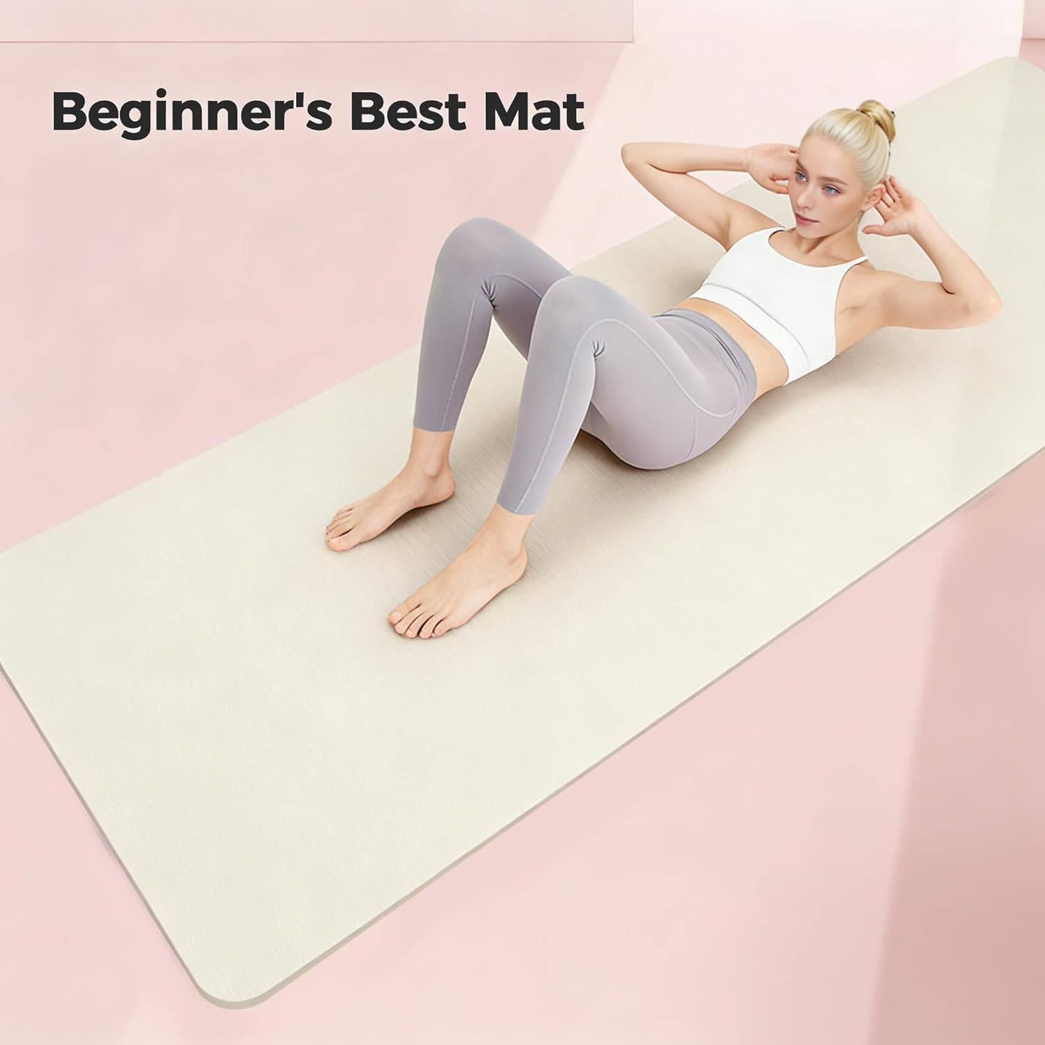Keep 72&Prime; x 24&Prime; TPE Yoga Mat Non Slip, 1/4 Inch (6mm) Exercise Mat for Home Worko