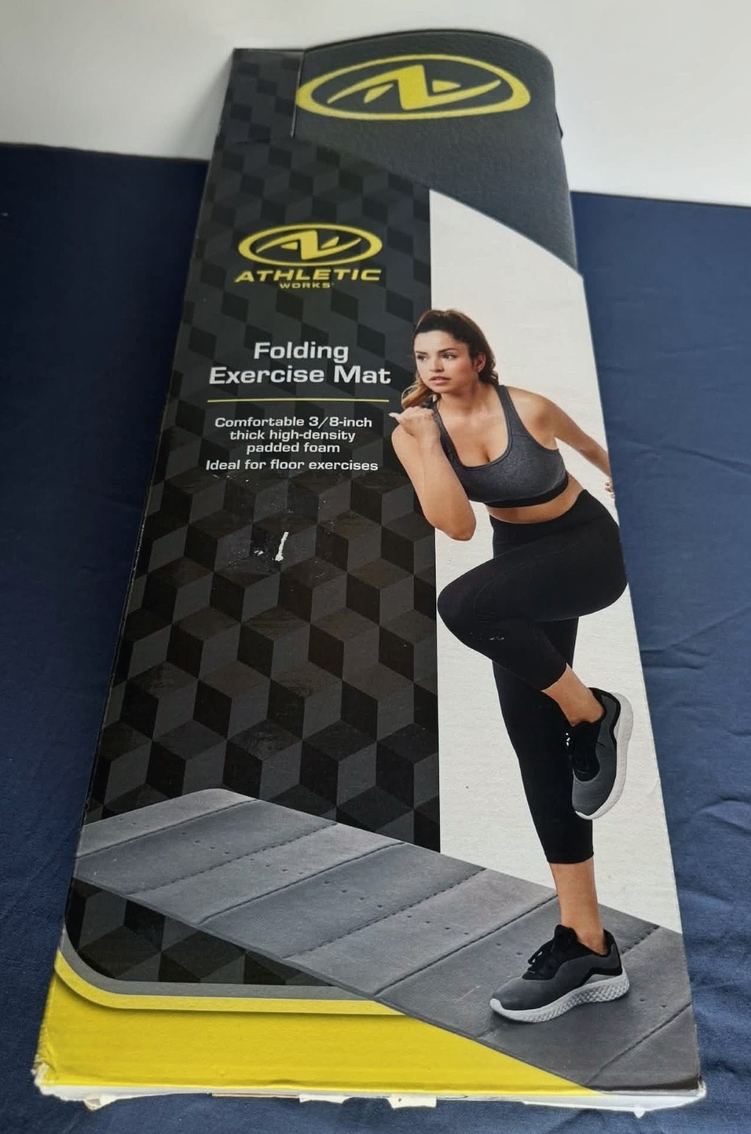 Athletic Works High-Density Exercise Mat, 3/8 inch padded Foam, New in Box