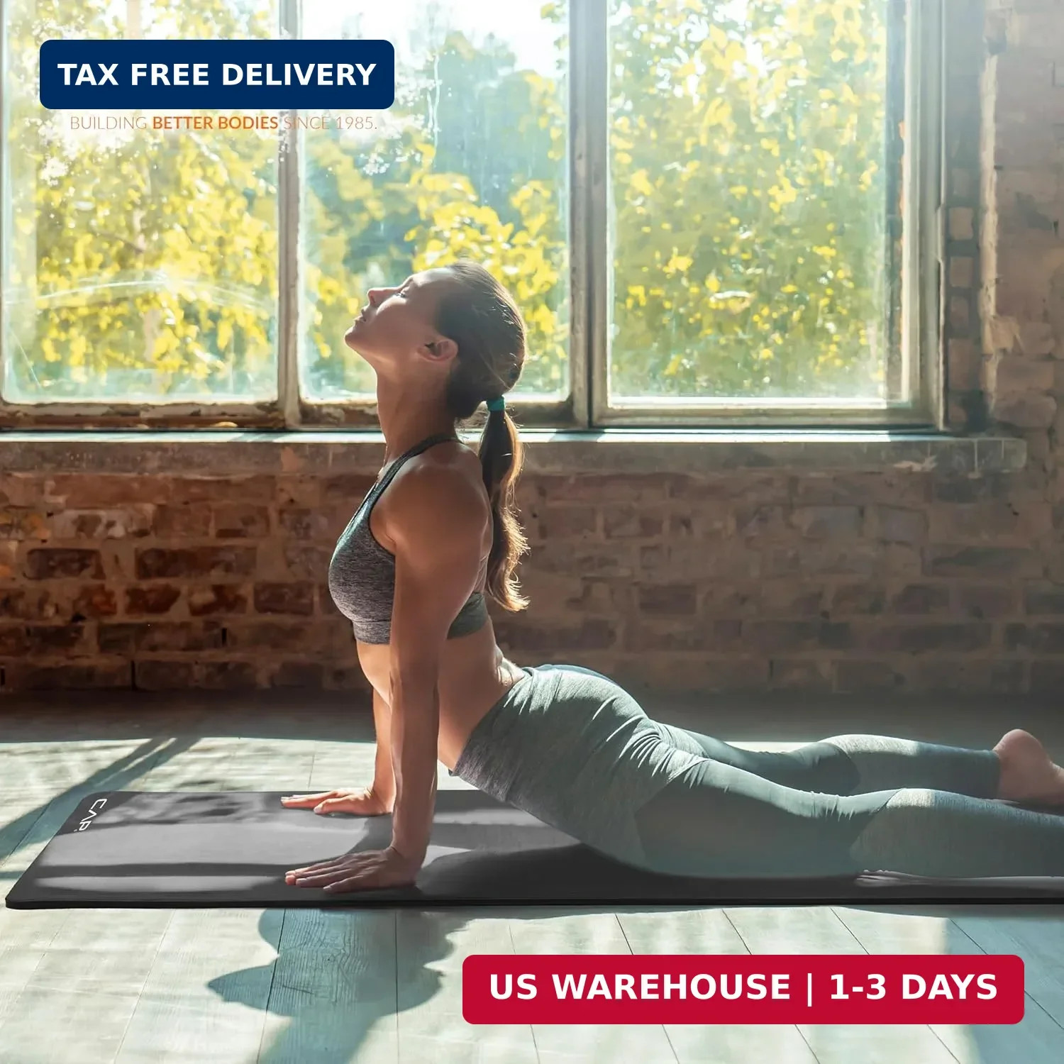 CAP Barbell 1/2-Inch High Density Exercise Yoga Mat with Strap | Multiple Option