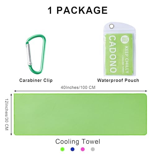 CADONO 4 Pack Cooling Towels – Microfiber Ice Towel for Sports, Gym, Yoga, Trave