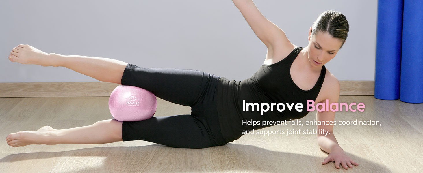 Small Exercise Ball with Pump, 9 Inch Mini Pilates Ball with Exercise Guide,