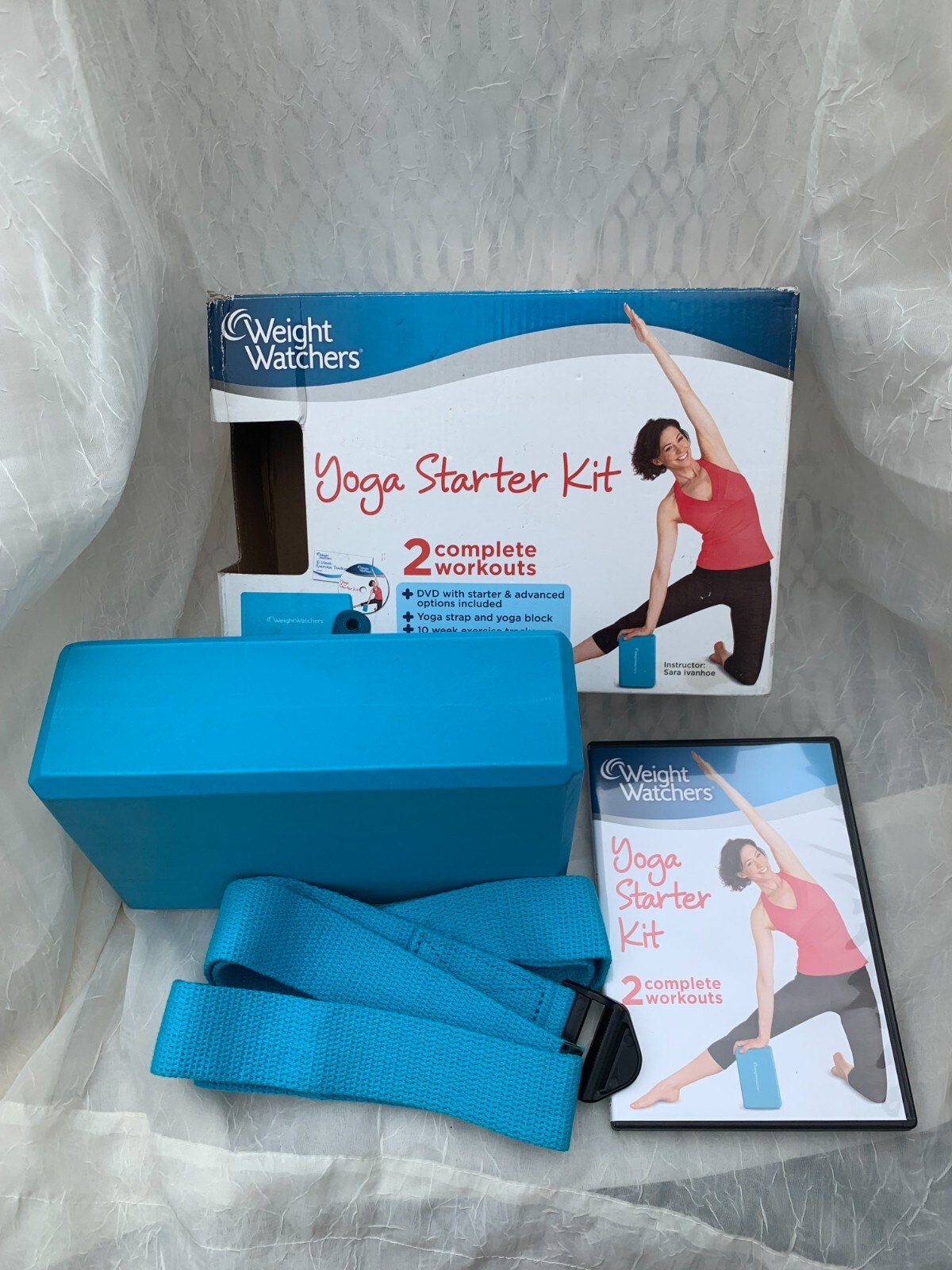 Weight Watchers Yoga Starter Kit W/ Yoga Block And DVD Workouts