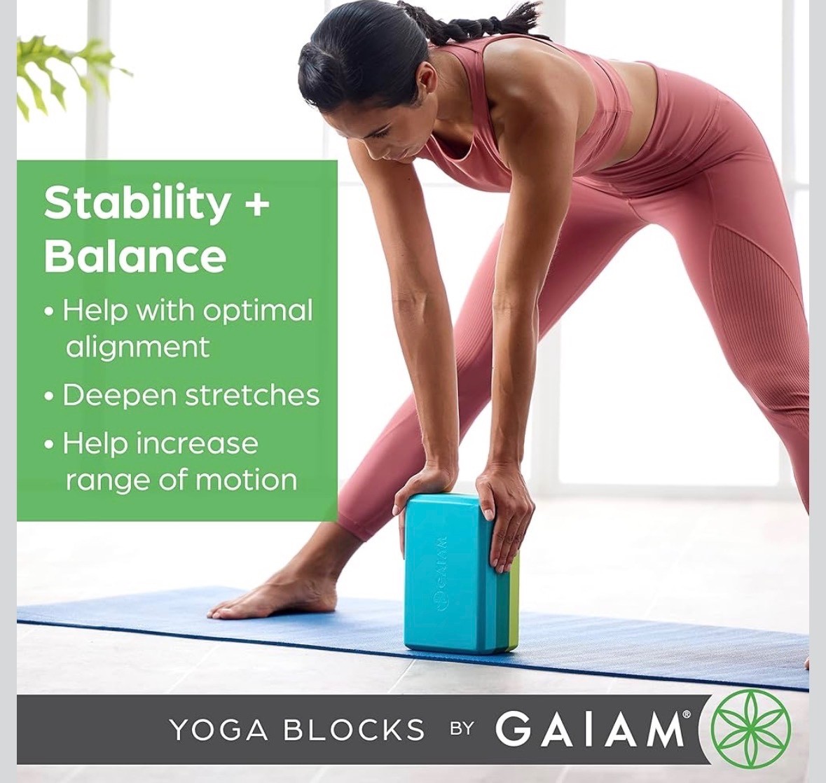 Gaiam Foam Yoga Block – Supportive Foam Soft Non-Slip Surface Tags Gray