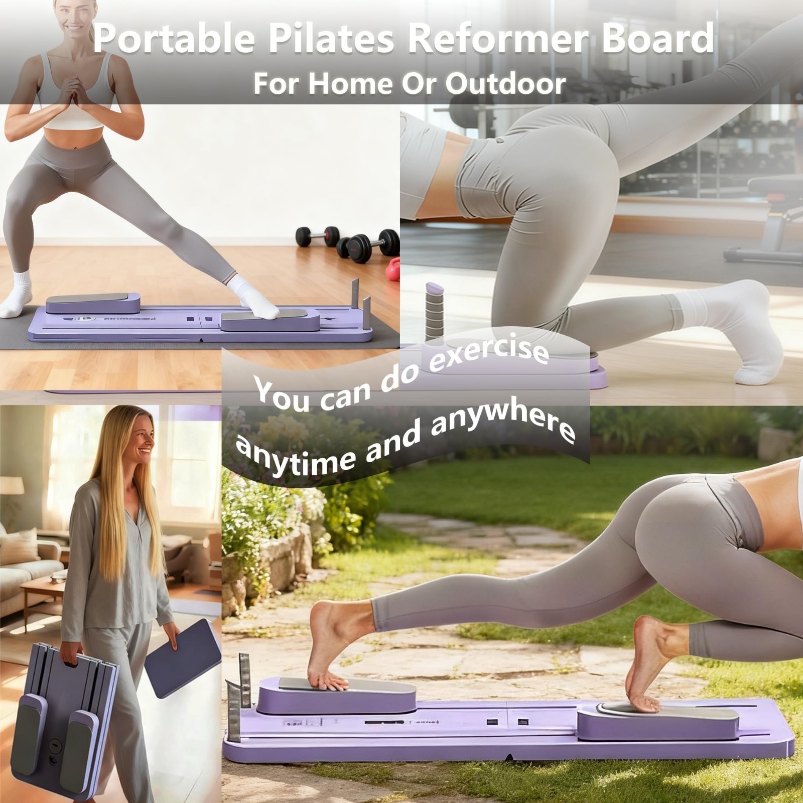 8-in-1 Portable Pilates Board with Phone Holder & Timer – Multi-Functional Refor
