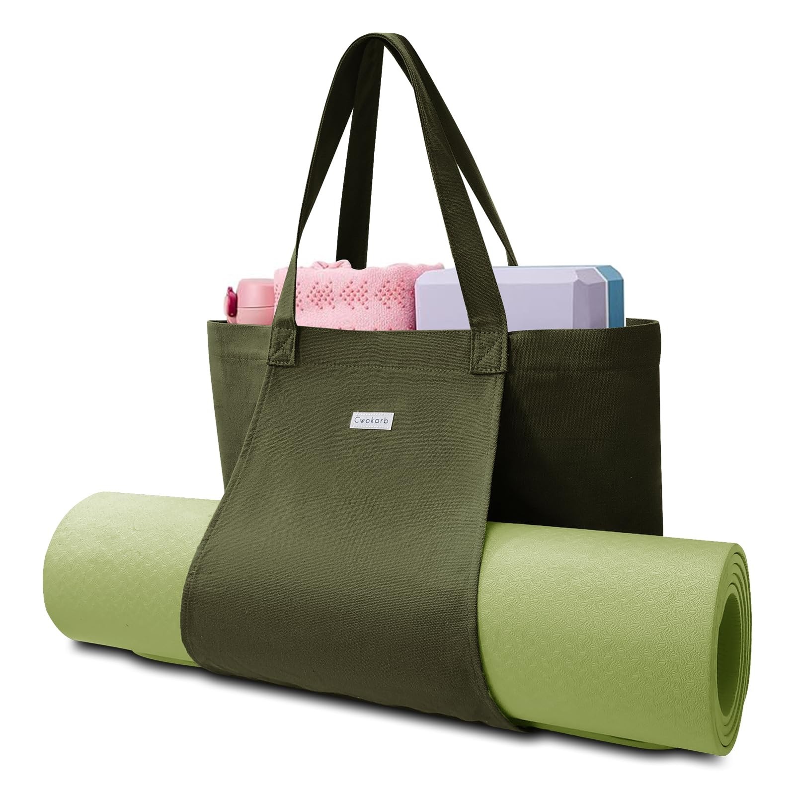 Yoga Bags for Women with Yoga Mats Bags Carrier Carryall Canvas Tote for Pila…