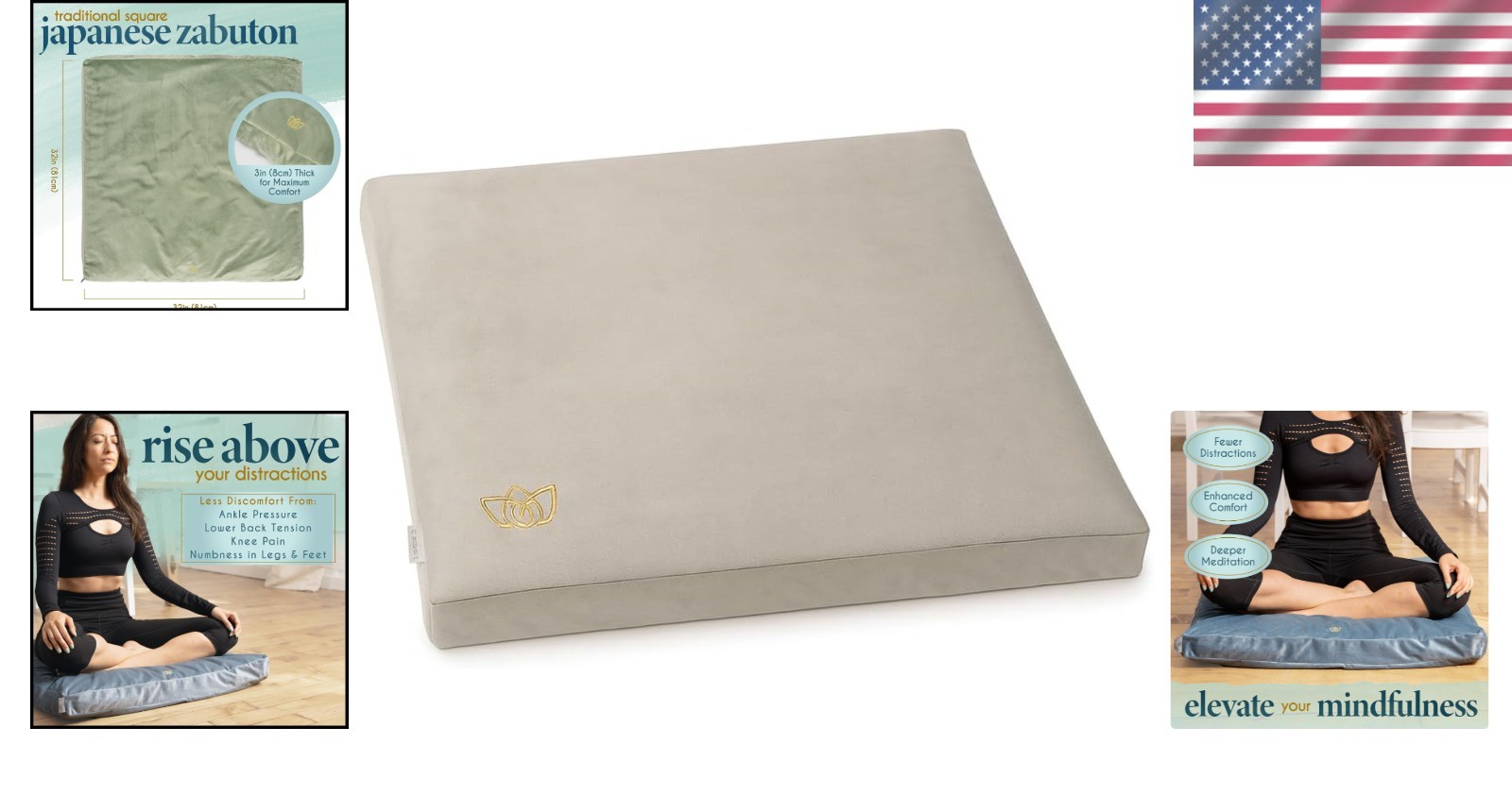 Tibetan Style Yoga Pillow – Large Velvet Cushion