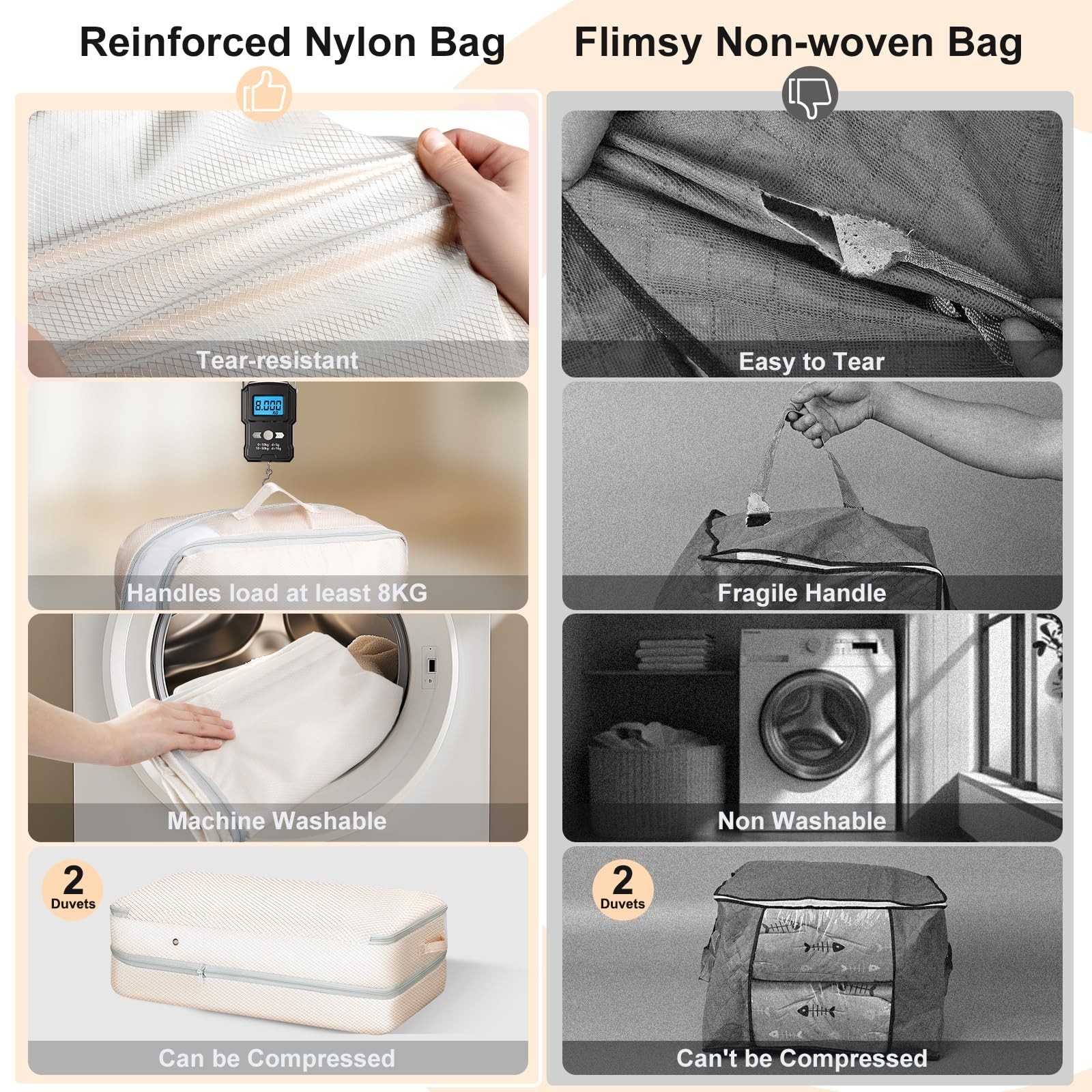 Comforter Storage Bag – Large Capacity Bedding Storage Bags Ultra Space Savin…