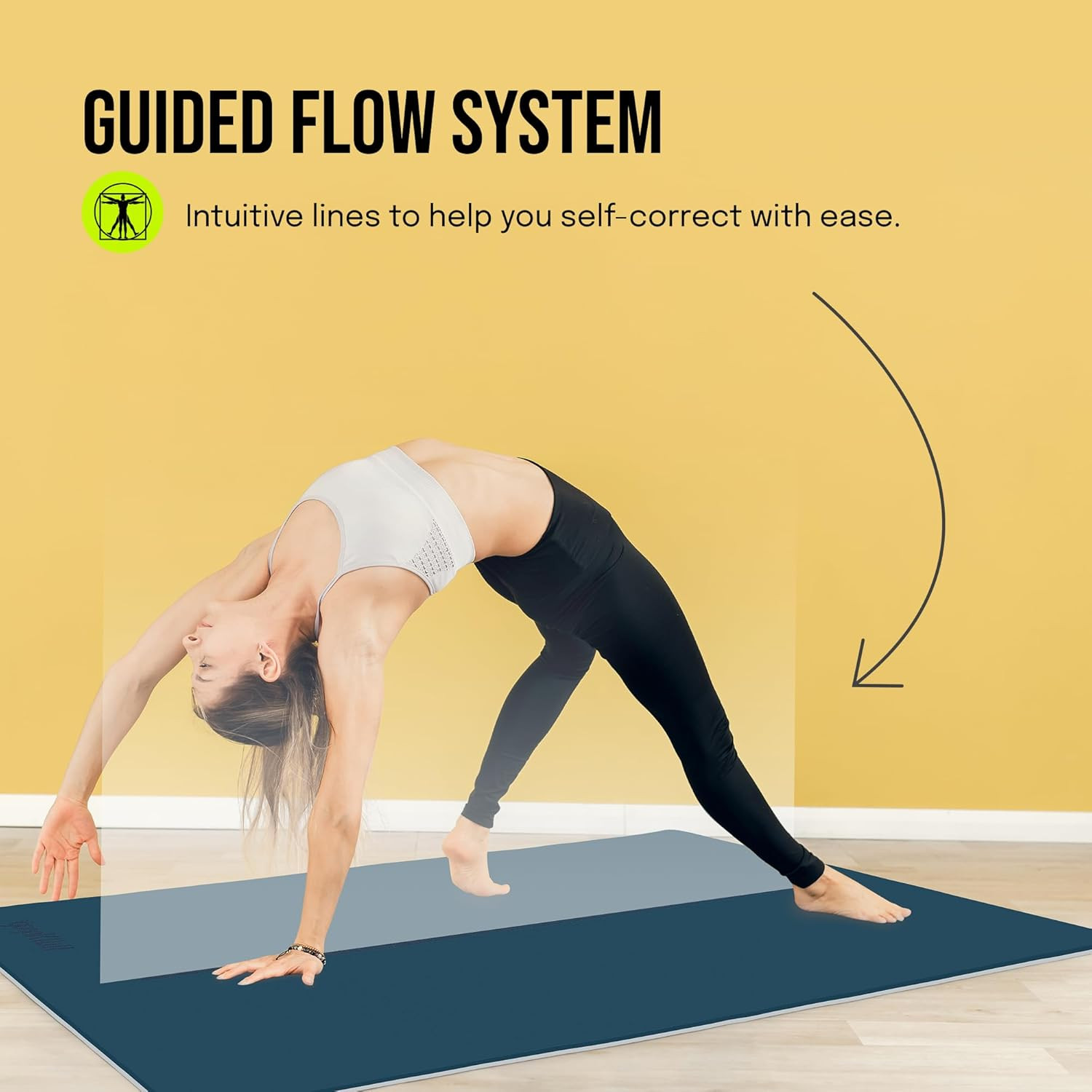 Extra Wide Non-Slip Yoga Mat with Alignment Marks for Men & Women 72&Prime;x36