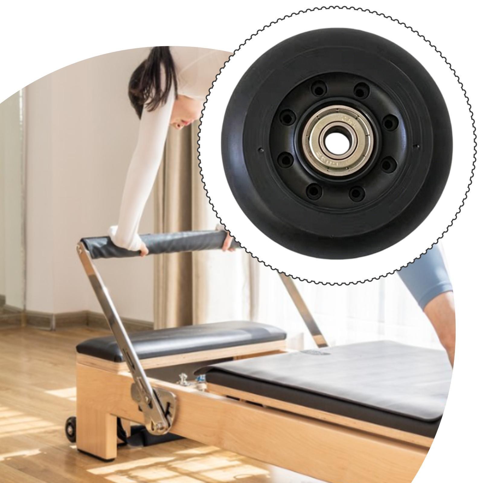 Pilates Reformer Wheel Black Gym Home Workout Maintenance Studio Supplies