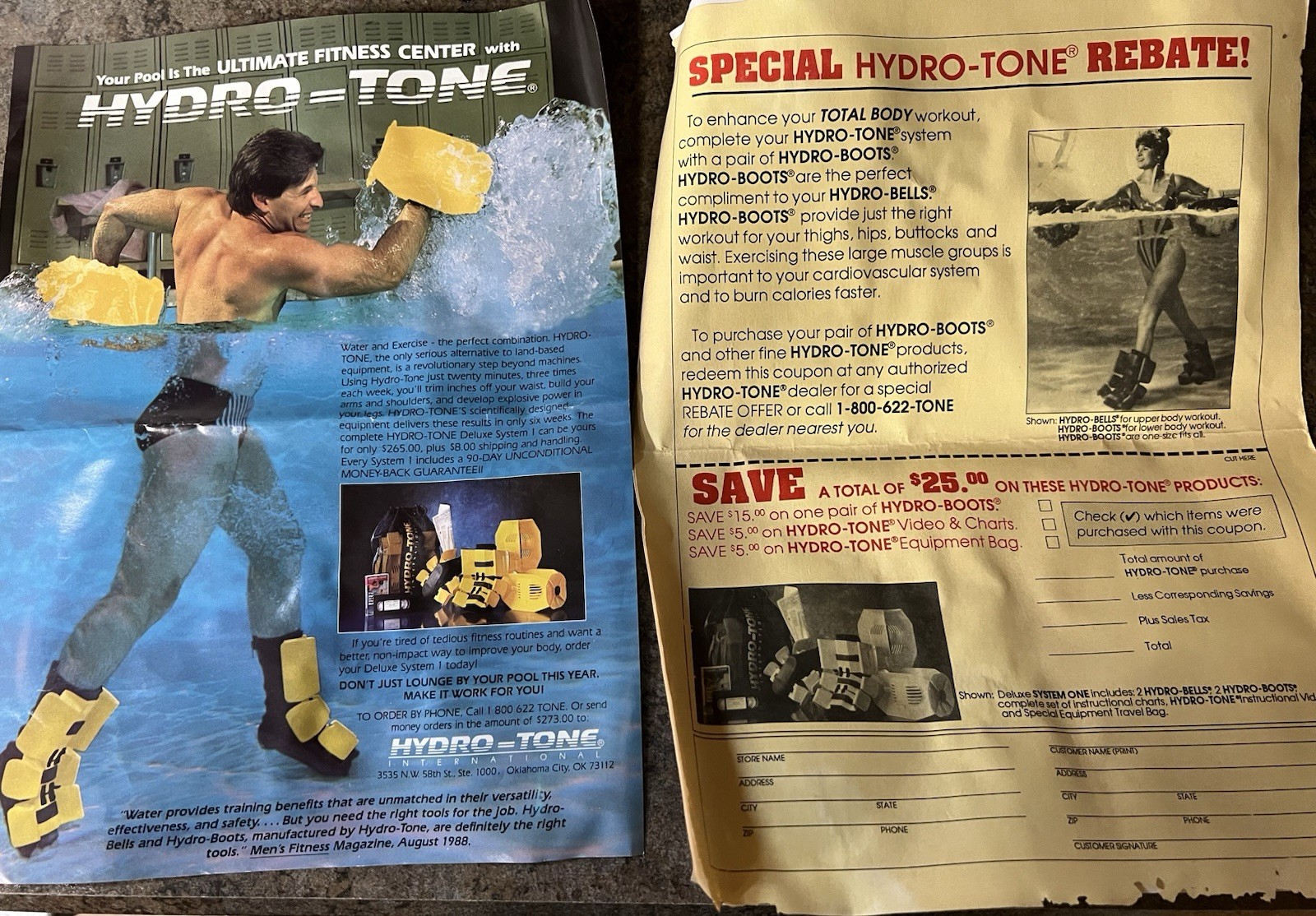Pair Hydro Tone Aquatic Exercise Systems Water Resistance Dumbells System Box
