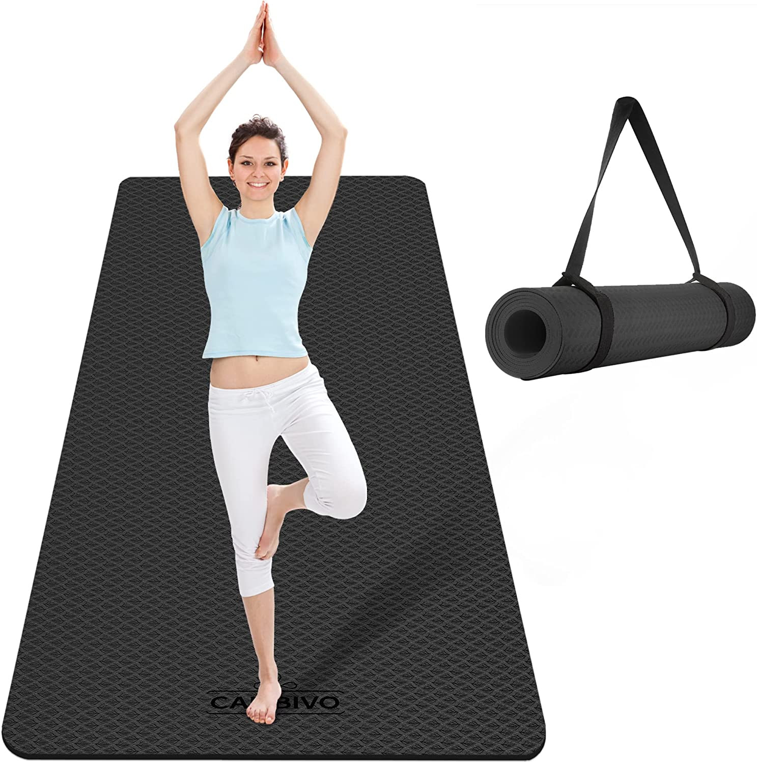 Extra Wide Yoga Mat for Women and Men (72&Prime;/84&Prime;X 32&Prime;X 1/4&Prime;) TPE Workout Mat, Non-