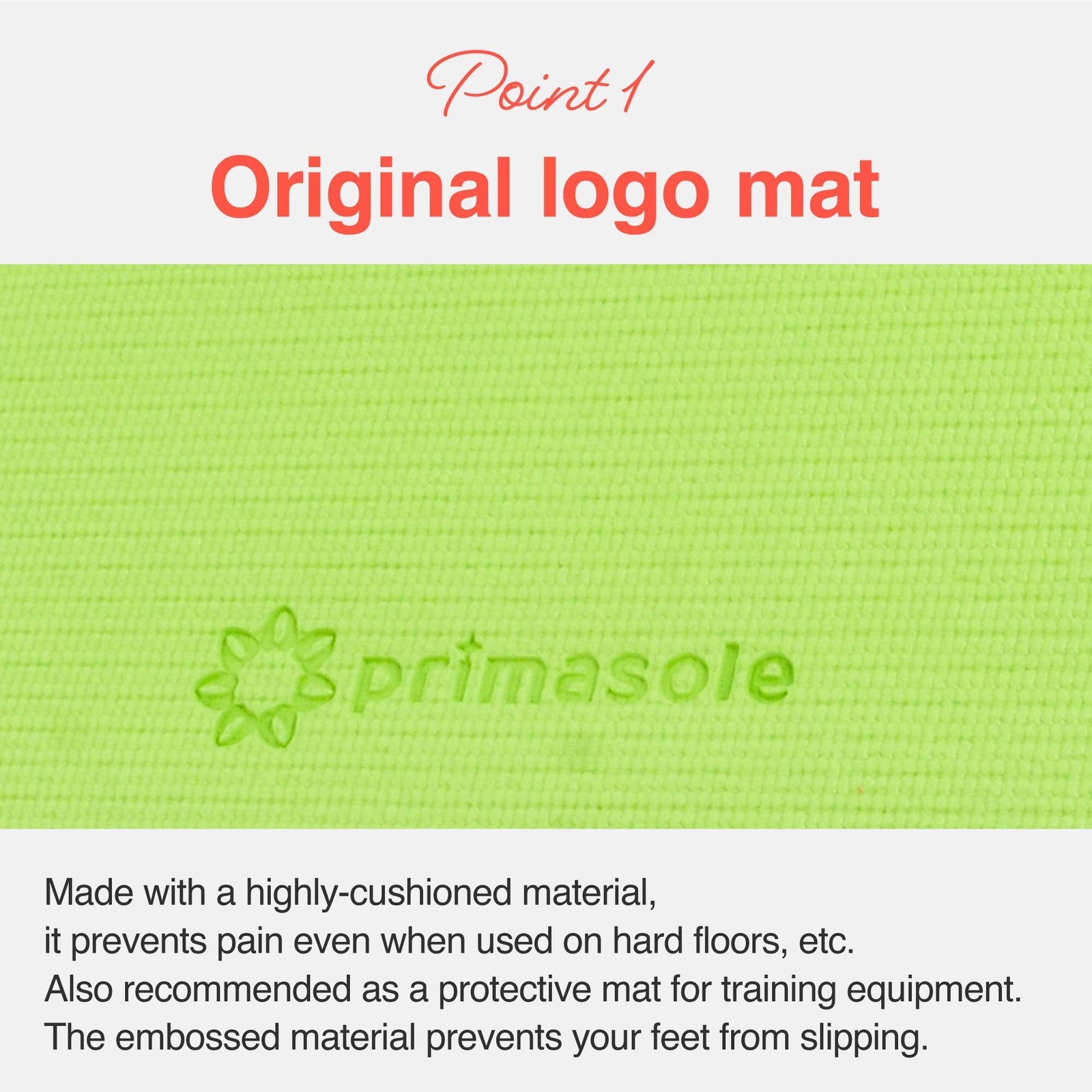 PrimasoleLight Green‌ Non Toxic Yoga Mat with Poses – 68&Prime;Lx24&Prime;Wx1/4 Inch Non-…