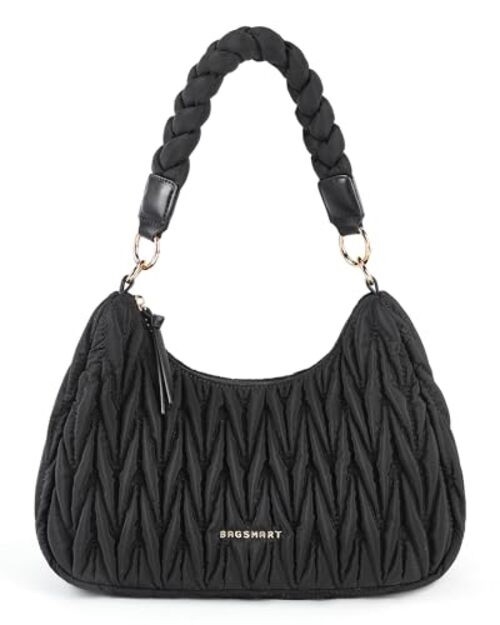 Lightweight Crossbody Bags for Women, Quilted Puffer Shoulder 2.7-black