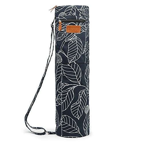 Navy Blue Leaf Yoga Mat Bag for 1/4&Prime; x 1/3&Prime; Thick Exercise Mat