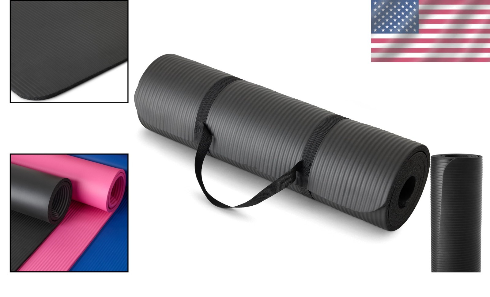 Comfortable Extra Thick Yoga Exercise Mat for Home or Studio – Hand Washable