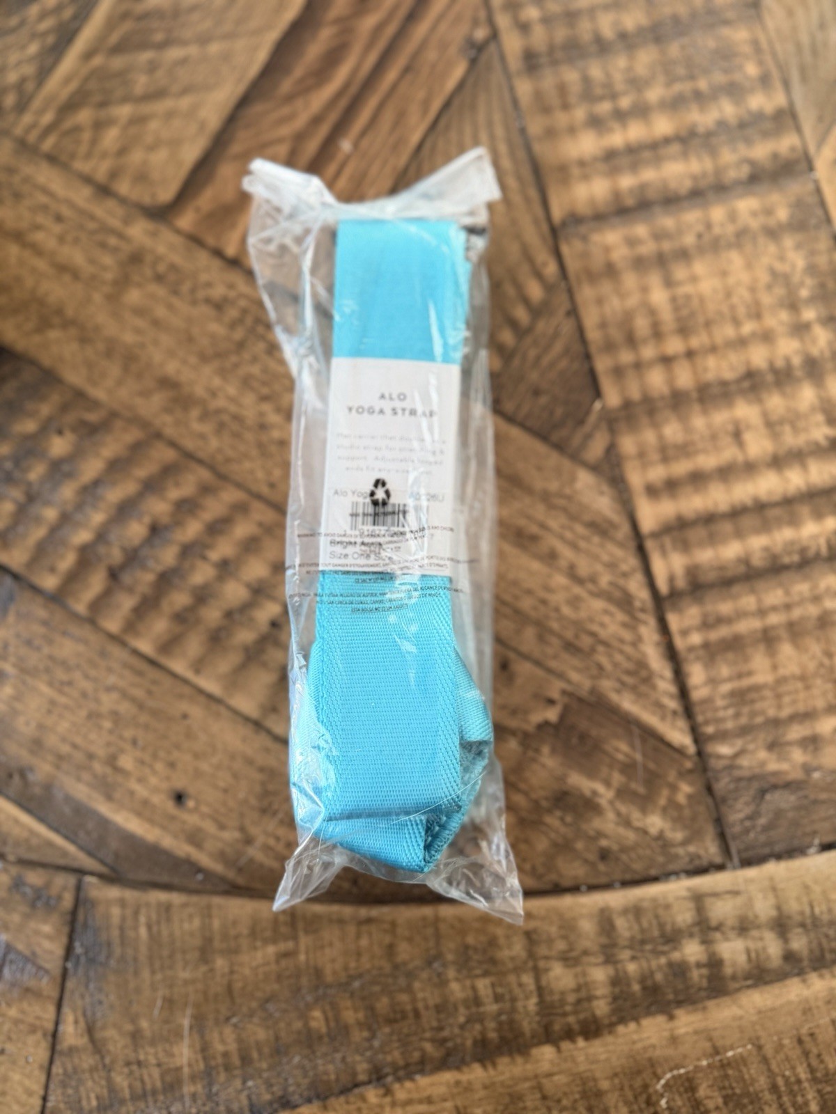 Alo Yoga Bright Aqua Cotton Yoga Strap w/ Metal Fastener A0026U
