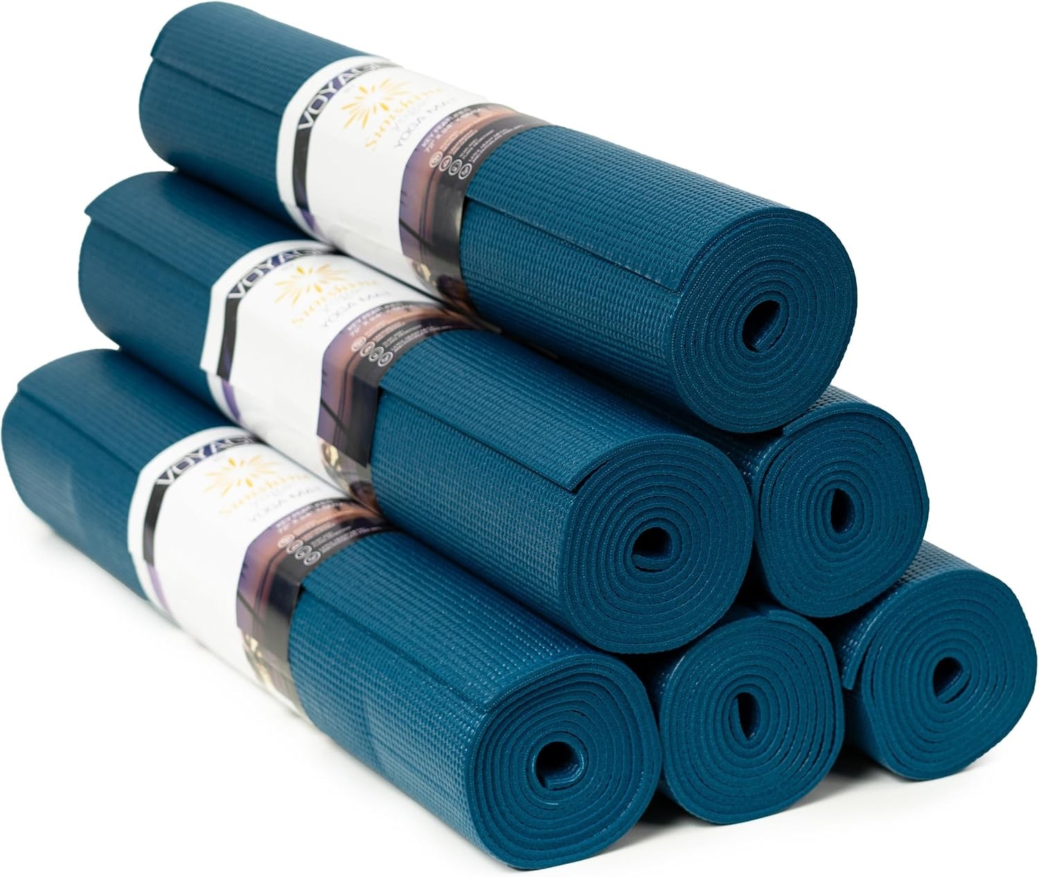 Voyage Yoga Mat 6 Pack 72&Prime; x 24&Prime; Professional Studio & Gym Bulk Yoga Mats 5mm