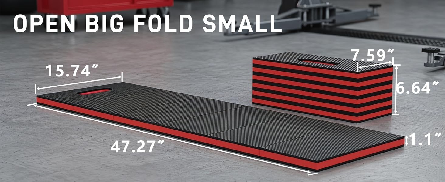 Foldable EVA Utility Mat with Handle, Heavy Duty Mechanic Mat for Kneeling,