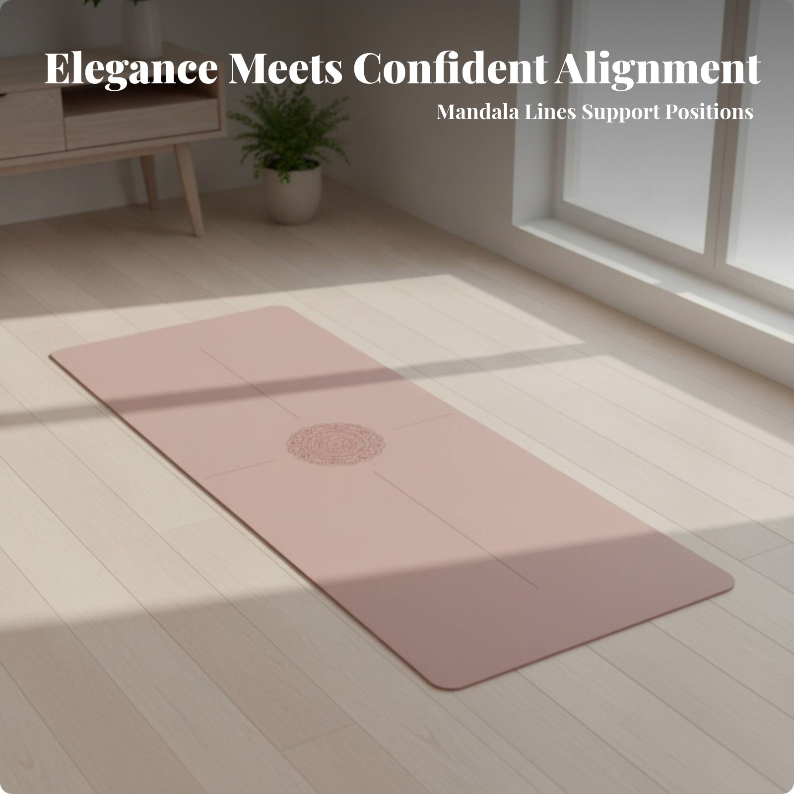 Exercise Mat Solid Color Alignment Exercise Mat Rounded Corners