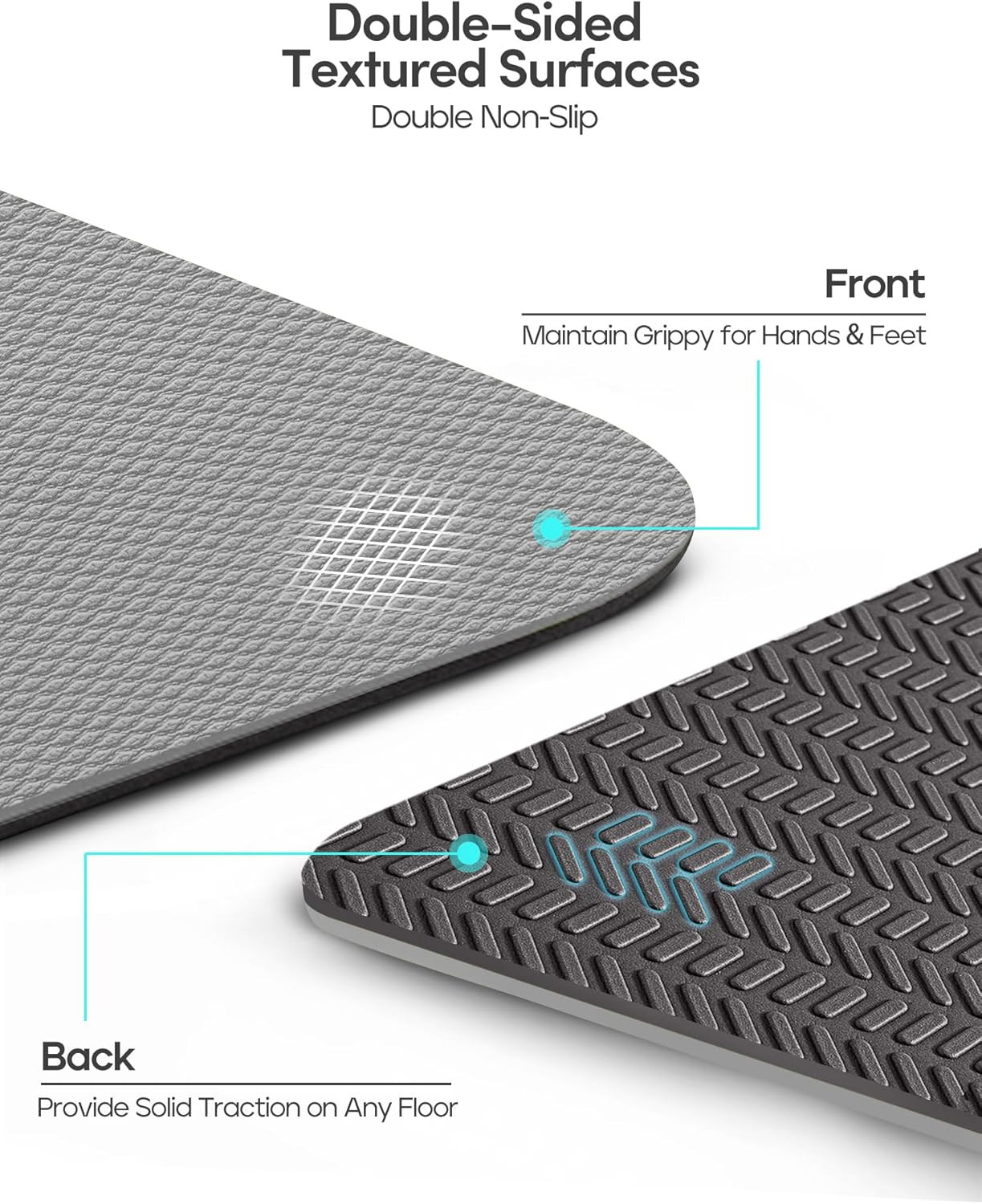 Yoga Mat Non Slip TPE Pilates Exercise Mats for Home Workout Gym Fitness Eco Fri